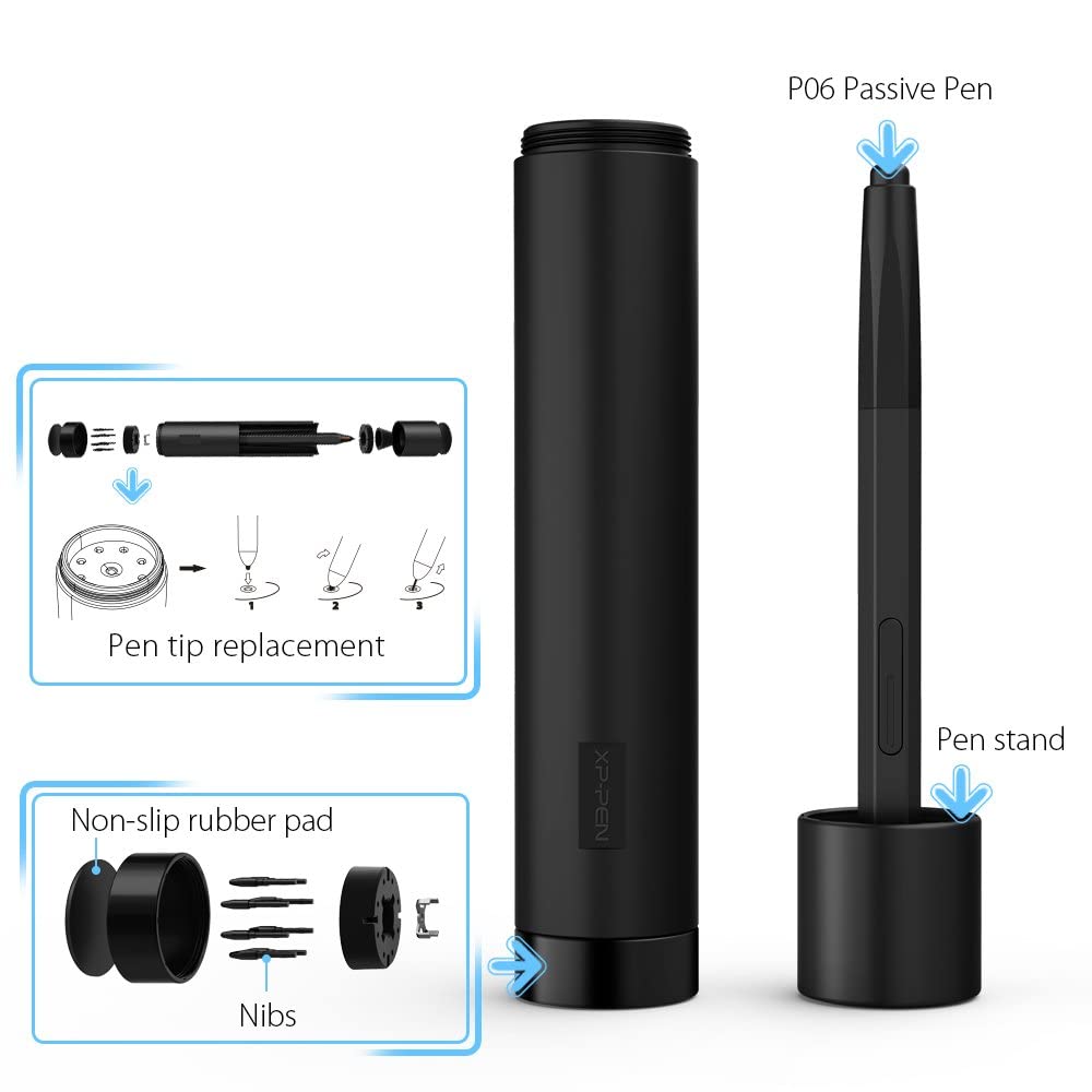 XP-PEN Deco 02 Graphic Drawing Tablet with Battery-Free Pen - 8192 Pressure Levels, Eraser & Express Keys (Black) | Perfect for Digital Art, Animation & Online Teaching