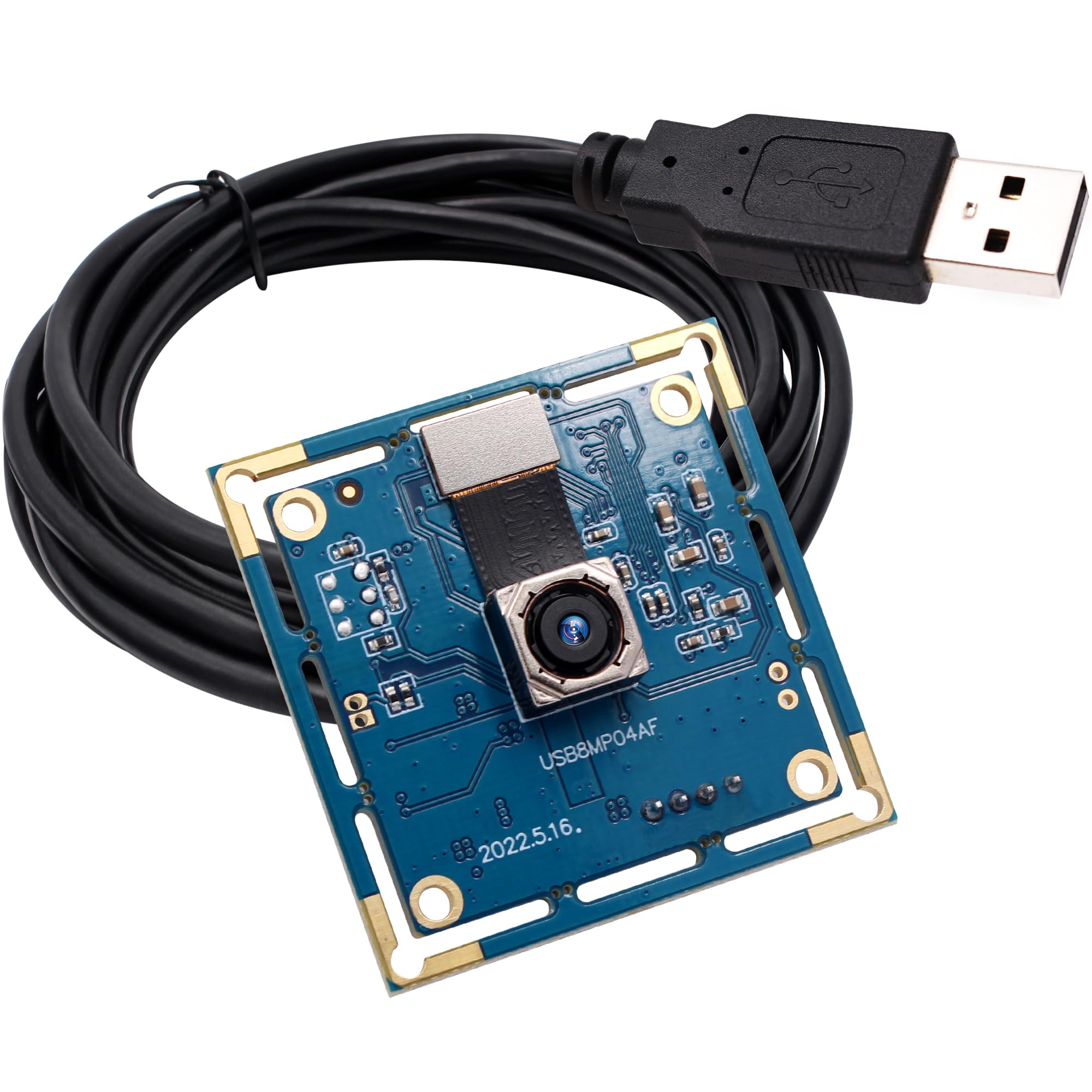 8MP Auto Focus USB Webcam for Computers - Full HD 2448P No Distortion Camera Module | Perfect for 3D Printing, Lightburn, Industrial Use & Video Conferencing