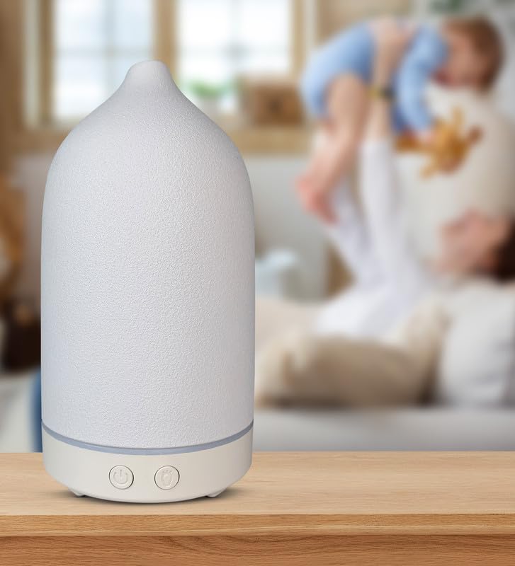 EKAM 400ml Cool Mist Humidifier & Essential Oil Diffuser - Quiet Ultrasonic Air Humidifier for Home, Office, Bedroom, Gym | 6-Hour Runtime, Auto Shut-Off | Perfect for Dry Air Relief, Aromatherapy & Baby Nursery | 1-Year Warranty