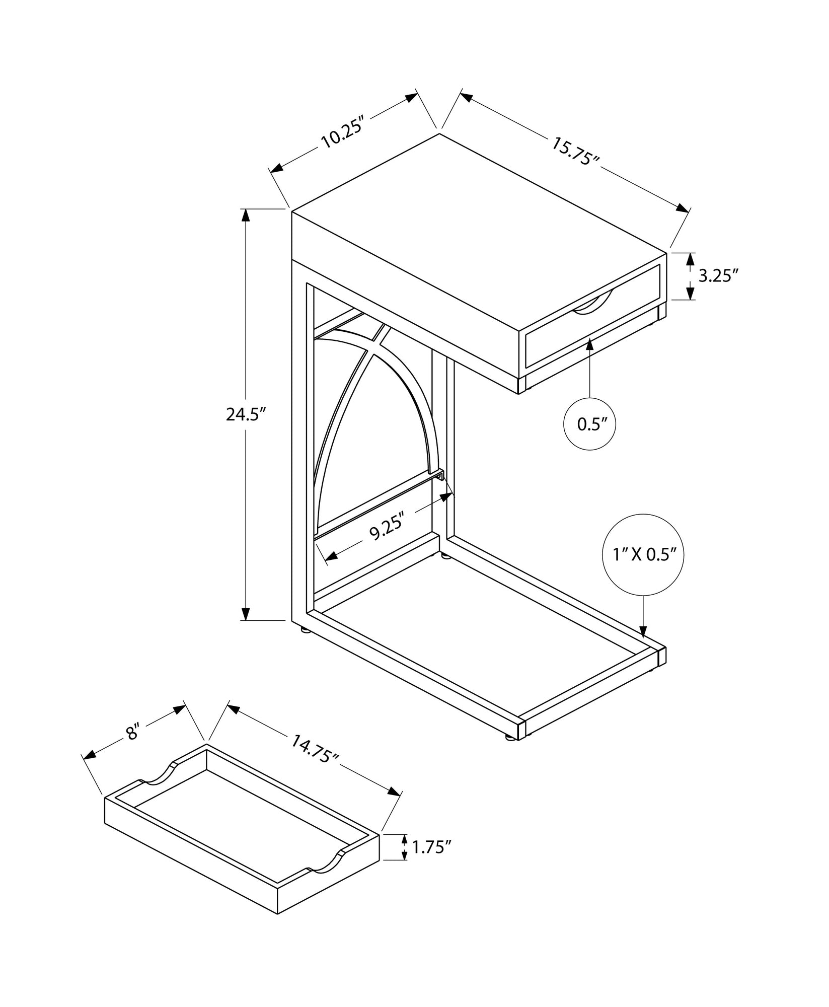 Modern Accent Table with Drawer - Chrome Metal & Glossy White Finish - Perfect for Living Room, Bedroom, or Entryway Decor