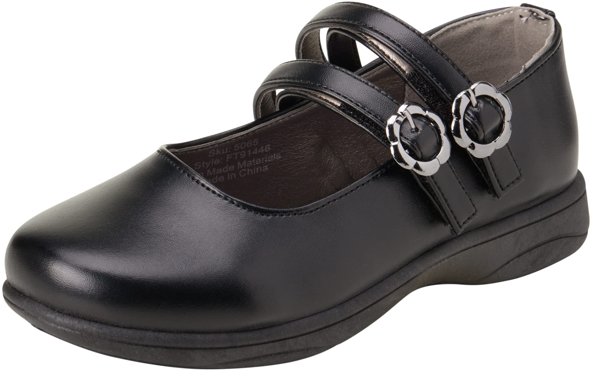 French Toast Girls' Dress Shoes - Leatherette Mary Jane School Uniform Flats for Toddler & Girls - Perfect for School, Church, and Special Occasions