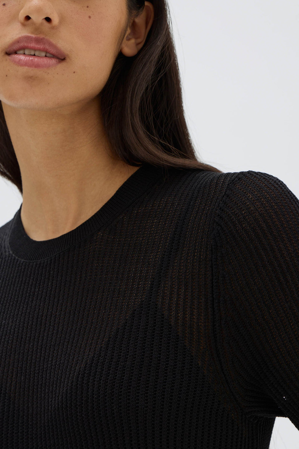 Belle Black Short Sleeve Knit T-Shirt for Women - Soft & Comfortable Casual Wear for Everyday Outfits