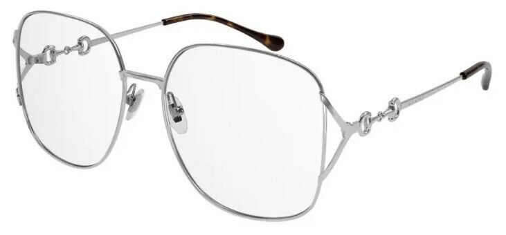Gucci GG 1019O 002 Silver Metal Oversized Square Women's Eyeglasses | Fashion Sunglasses for Women | Perfect for Outdoor Activities, Travel & Everyday Wear
