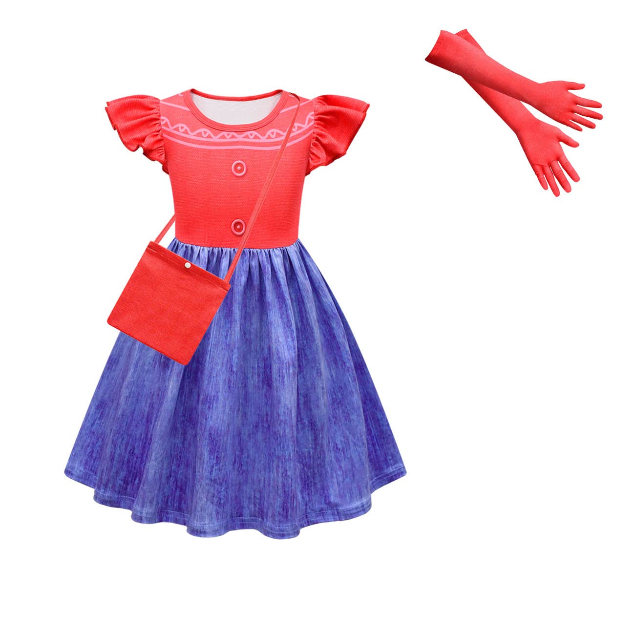 **Adorable Panda Costume for Girls - Halloween Dress with Red Bag & Gloves - Perfect for Trick-or-Treating & Costume Parties**