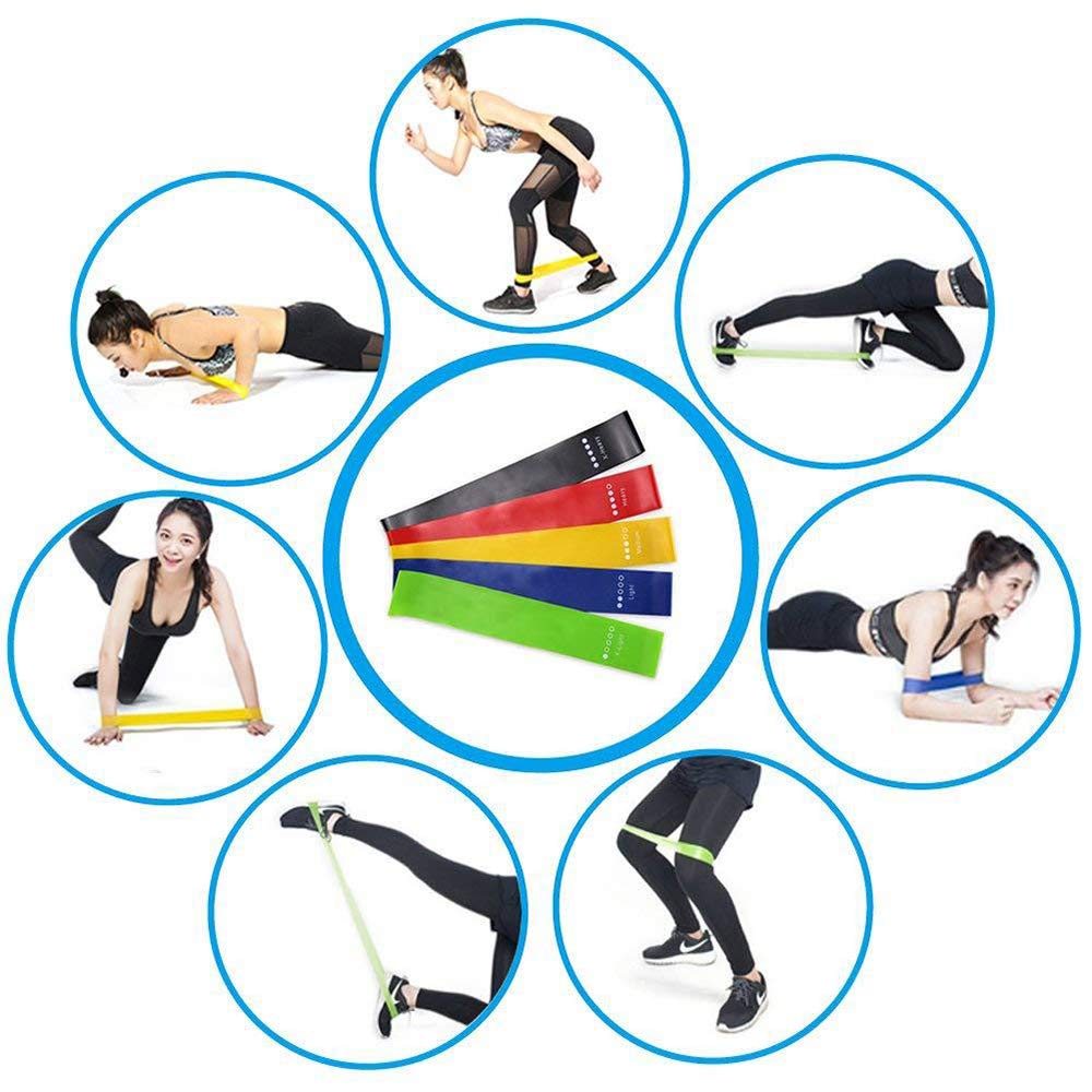 Premium Resistance Loop Bands Set of 3/5 - Heavy Duty Exercise Bands for Women & Men - Leg, Butt, Arm & Shoulder Workout - Natural Latex Gym & Yoga Equipment for Strength Training, Stretching, Physical Therapy & Pilates - Perfect for Home Gym, Outdoor Fitness & Rehabilitation Exercises