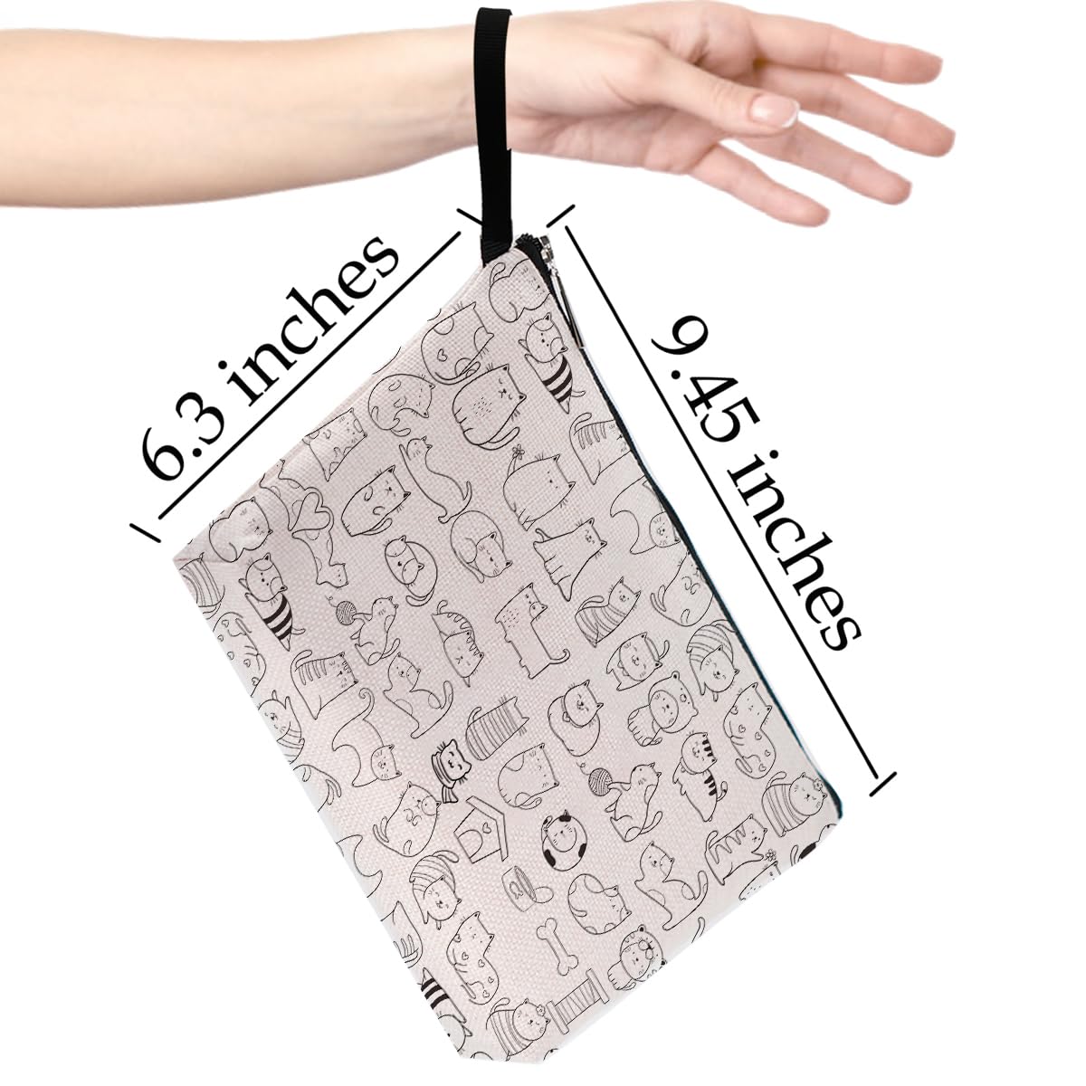 Cat Mom Gifts: Cute Kitty Makeup Bag - Cat Themed Cosmetic Zipper Pouch - Stylish Travel Organizer - Perfect for Graduation, Birthday & Daily Use