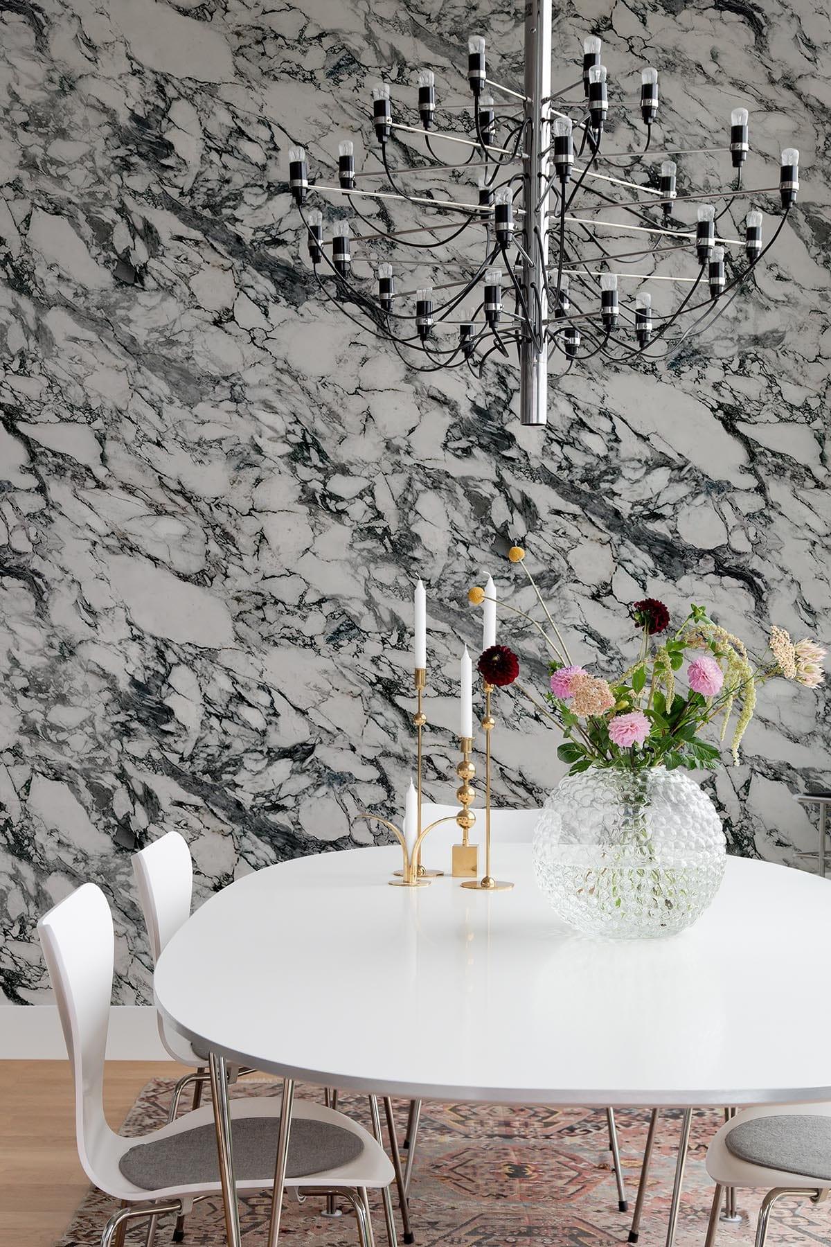 Premium Calacatta Marble Black Tile - Elegant Natural Stone for Kitchen Backsplash, Bathroom Wall & Flooring | Waterproof & Durable Home Decor