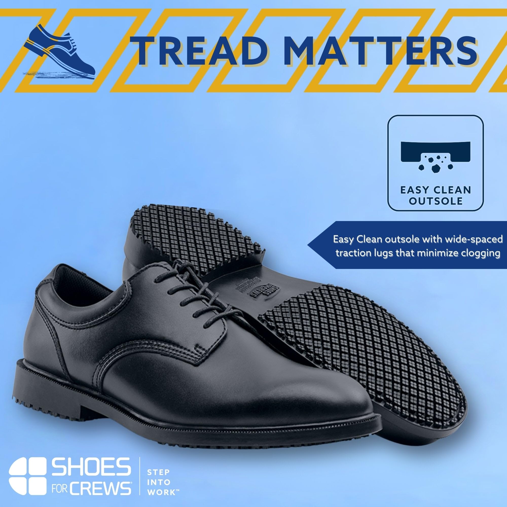 Slip Resistant & Waterproof Men's Dress Oxford Work Shoes for Crews Cambridge - Black Size 12 | Professional Uniform Shoes for Restaurant, Hospitality & Office Workers