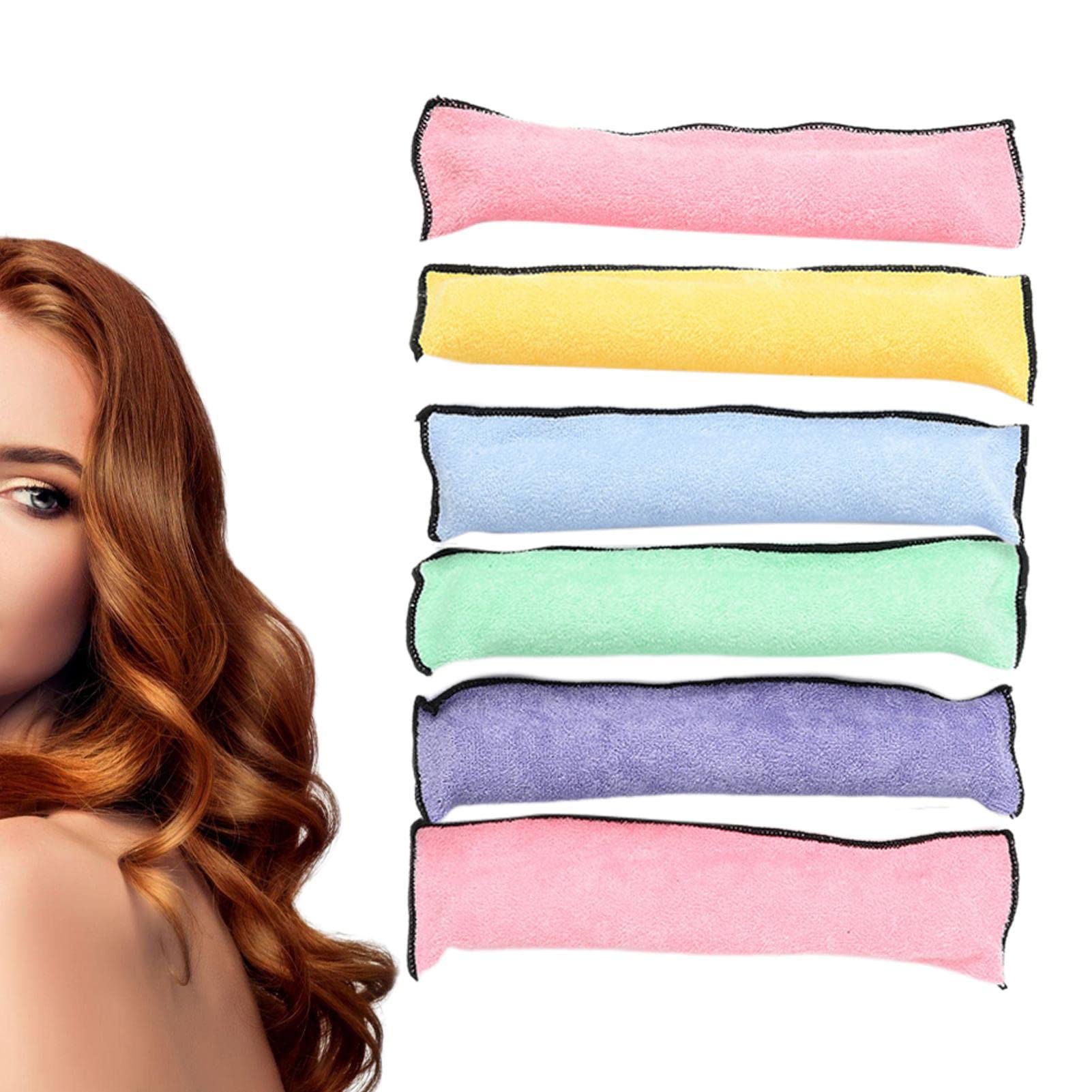 6 Pack No Heat Sleep In Hair Curlers for Women & Girls - Soft Flexible Rollers for Thick & Long Hair - Overnight Curling Styling Tools - Perfect for Bedtime, Travel & Natural Curls Without Damage