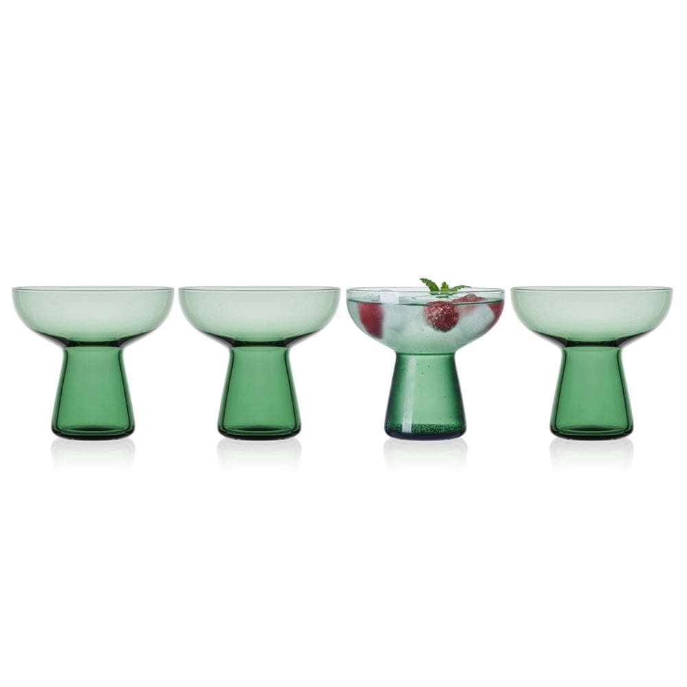 Phoebe Sage Set of 4 Margarita Glasses - 14oz Stemmed Cocktail Glasses for Margaritas, Daiquiris & Mojitos - Perfect for Parties, Weddings & Home Bars
