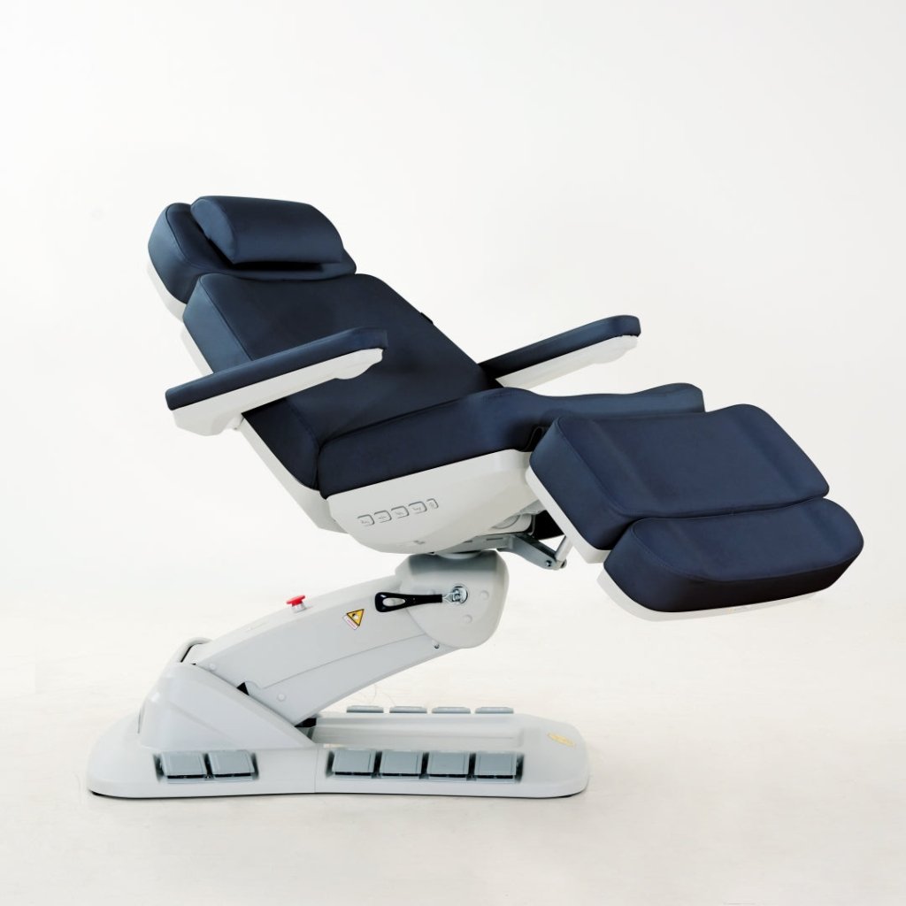 SilverFox 2246EBN Electric 4-Motor Professional Facial Bed with Memory Function - Adjustable Esthetician Chair for Spa & Salon Treatments, Includes Hand Remote, Paper Holder & Foot Cover Package - Perfect for Facials, Massage & Skin Care Procedures
