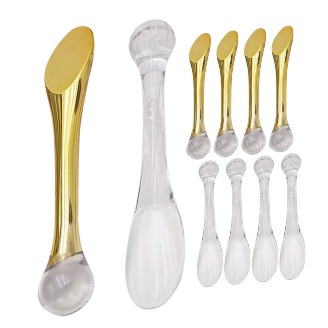 10pcs Cosmetic Spatula Set - Stainless Steel Scoop Eye Cream Stick & Beauty Spatula for Makeup, Skin Care, Face Cream Application - Perfect for Salon, Spa, Home Use & Travel Kit