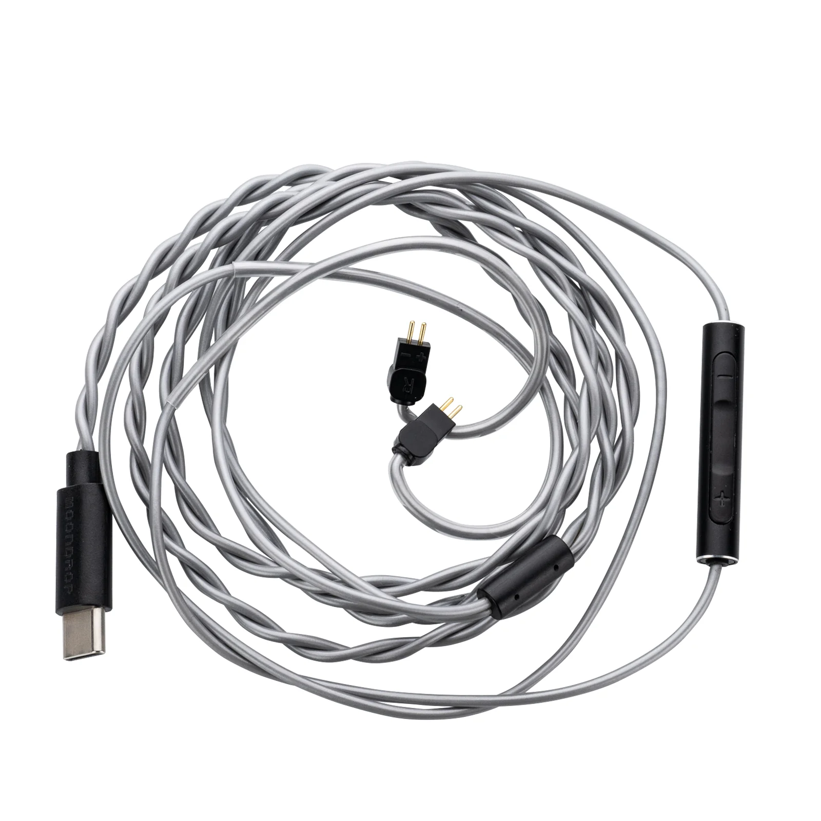 MoonDrop CDSP 2-Pin USB-C Upgrade Cable for In-Ear Monitors - High-Quality Audio Replacement Cable for Musicians, Audiophiles & Studio Use