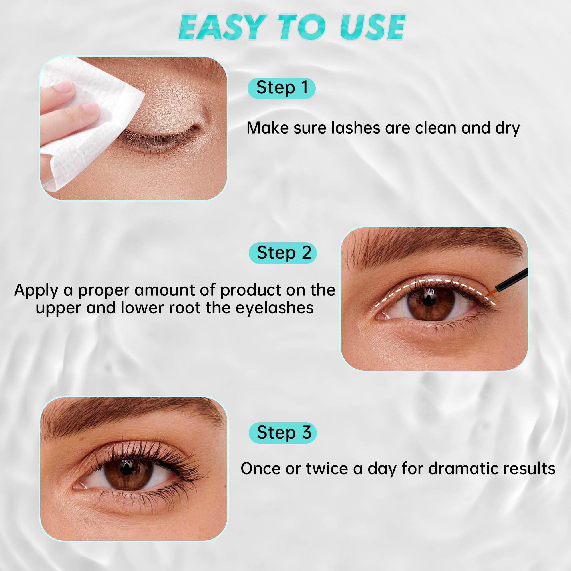 Natuhana Eyelash & Eyebrow Growth Serum for Longer, Thicker, Fuller Lashes - Natural Formula, 3ml - Perfect for Enhancing Lash Volume & Promoting Healthy Growth