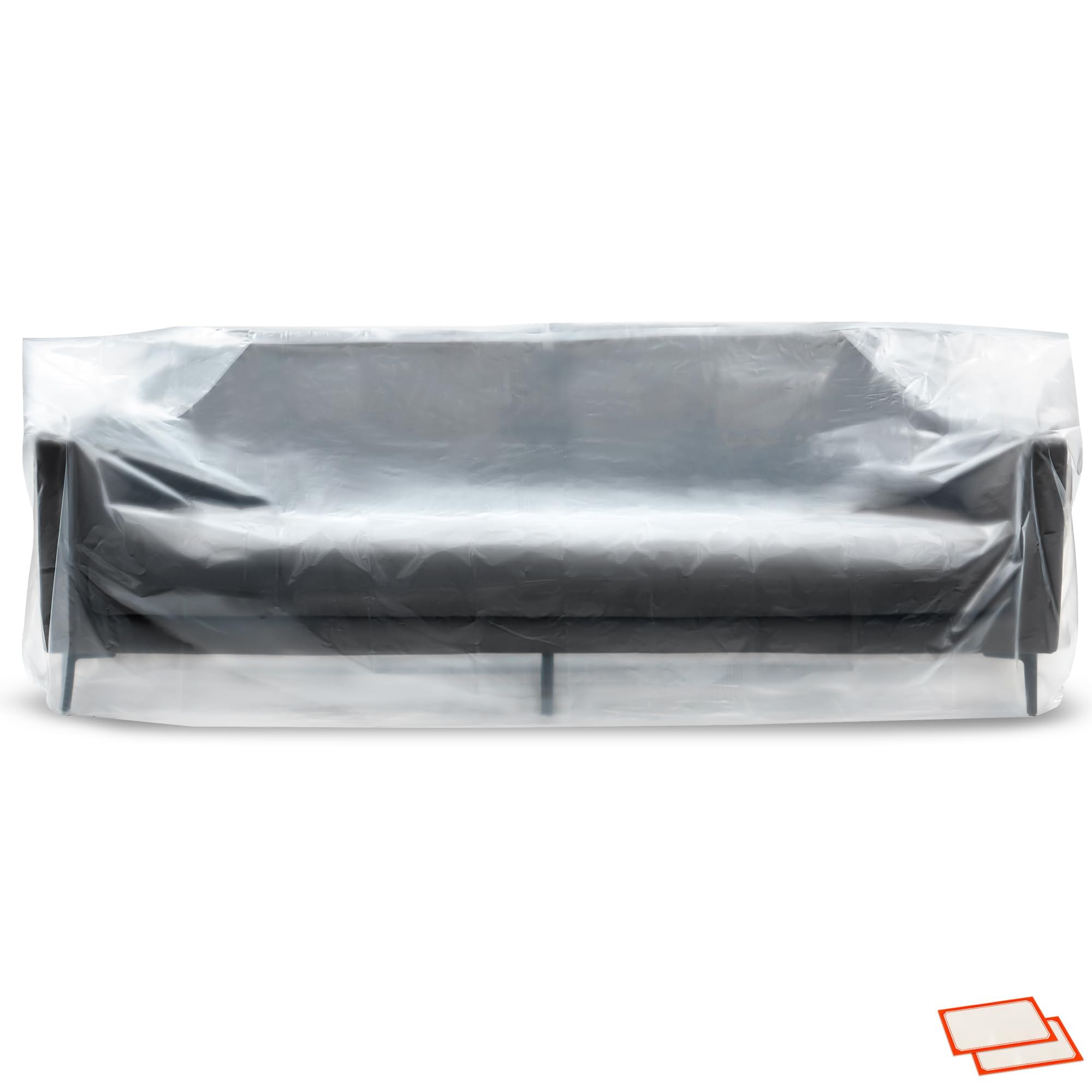 Heavy-Duty Plastic Furniture Covers - Waterproof Sofa Protector for Moving & Storage (96x42x62 Inch) - Home Renovation & Dustproof Use