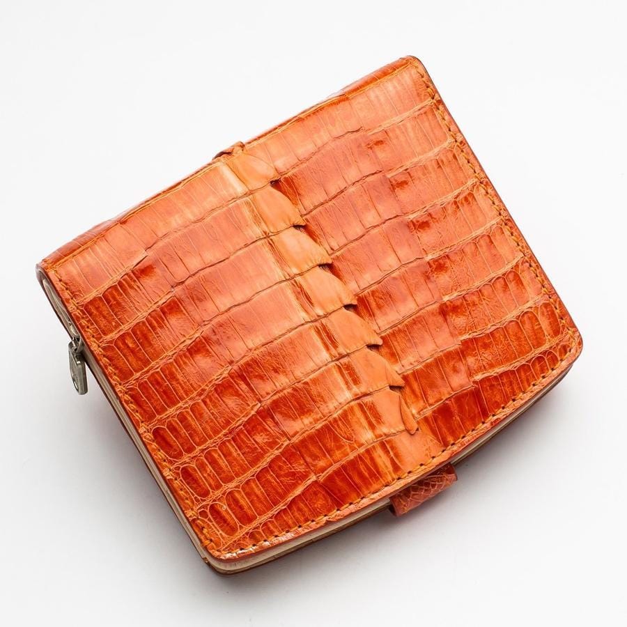 Two Tone Orange Crocodile Leather Women's Wallet - Luxury Bifold Wallet for Women - Perfect for Everyday Use, Travel & Gift Giving