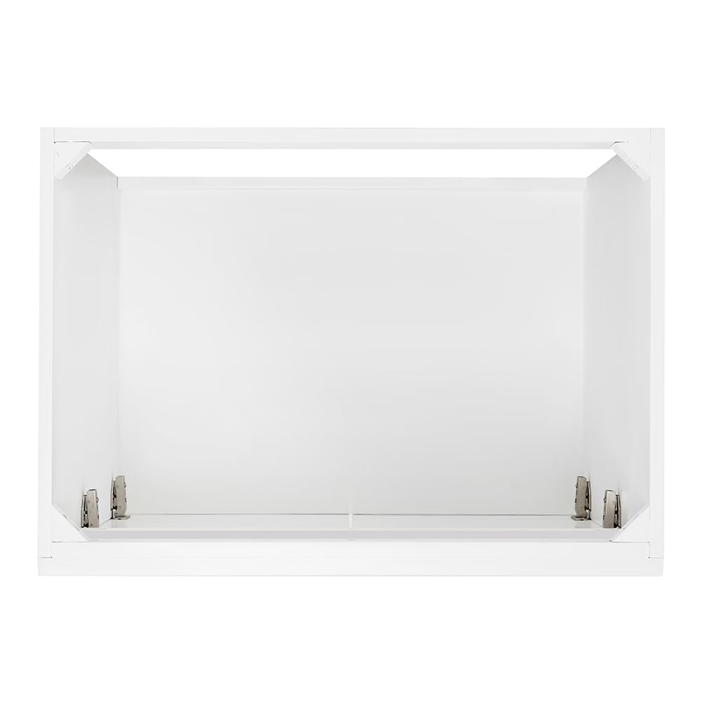 Ariel Hamlet 31 Inch White Bathroom Vanity Set with Sink - Solid Wood Vanity Cabinet, White Quartz Countertop, Oval Undermount Single Sink, Soft Closing Doors - Perfect for Modern Bathrooms, Powder Rooms & Home Renovation