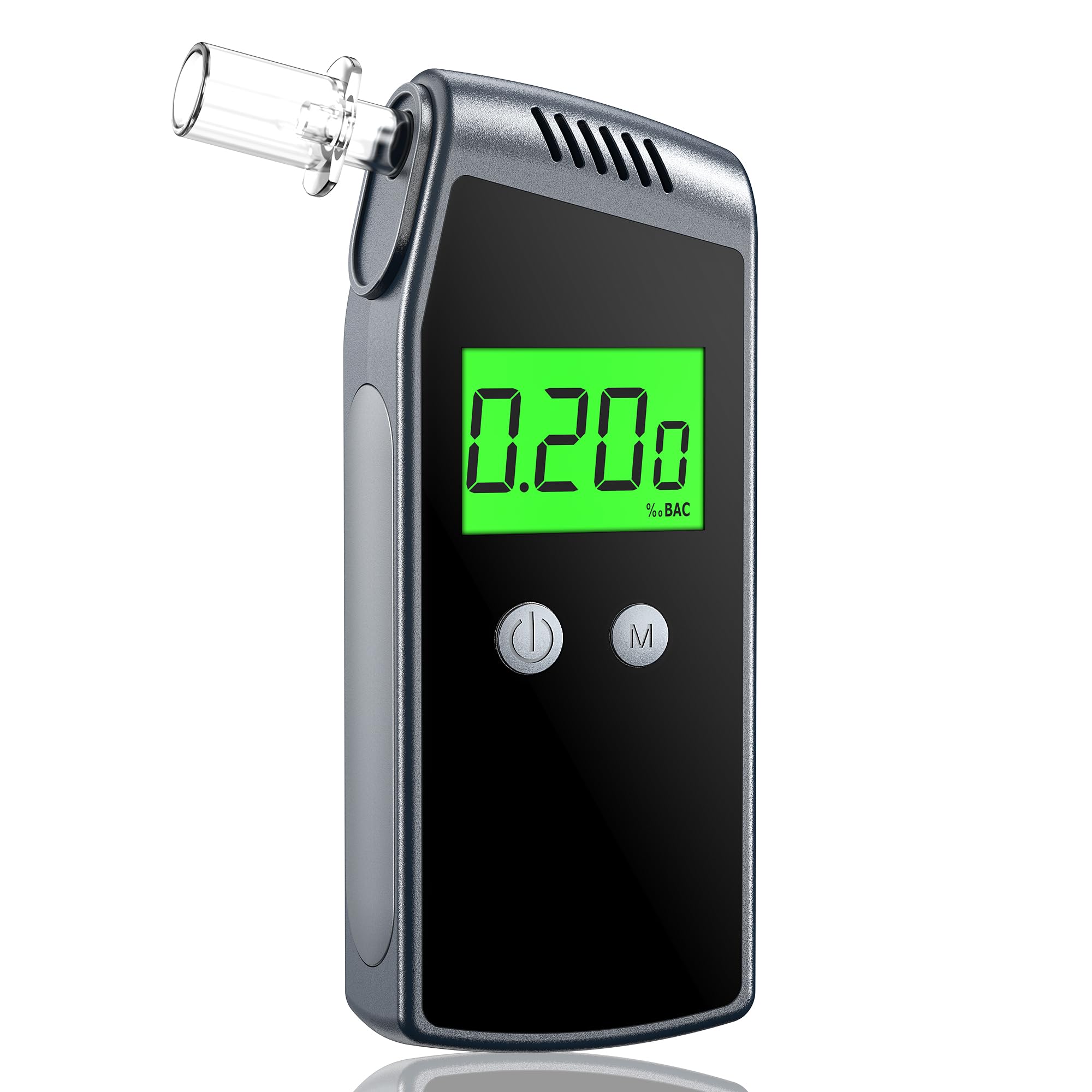 Professional Breathalyzer with High Accuracy - USB Rechargeable Alcohol Tester, Portable Digital LCD Display & 10 Disposable Mouthpieces - Perfect for Personal Safety, Workplace Testing & DUI Prevention