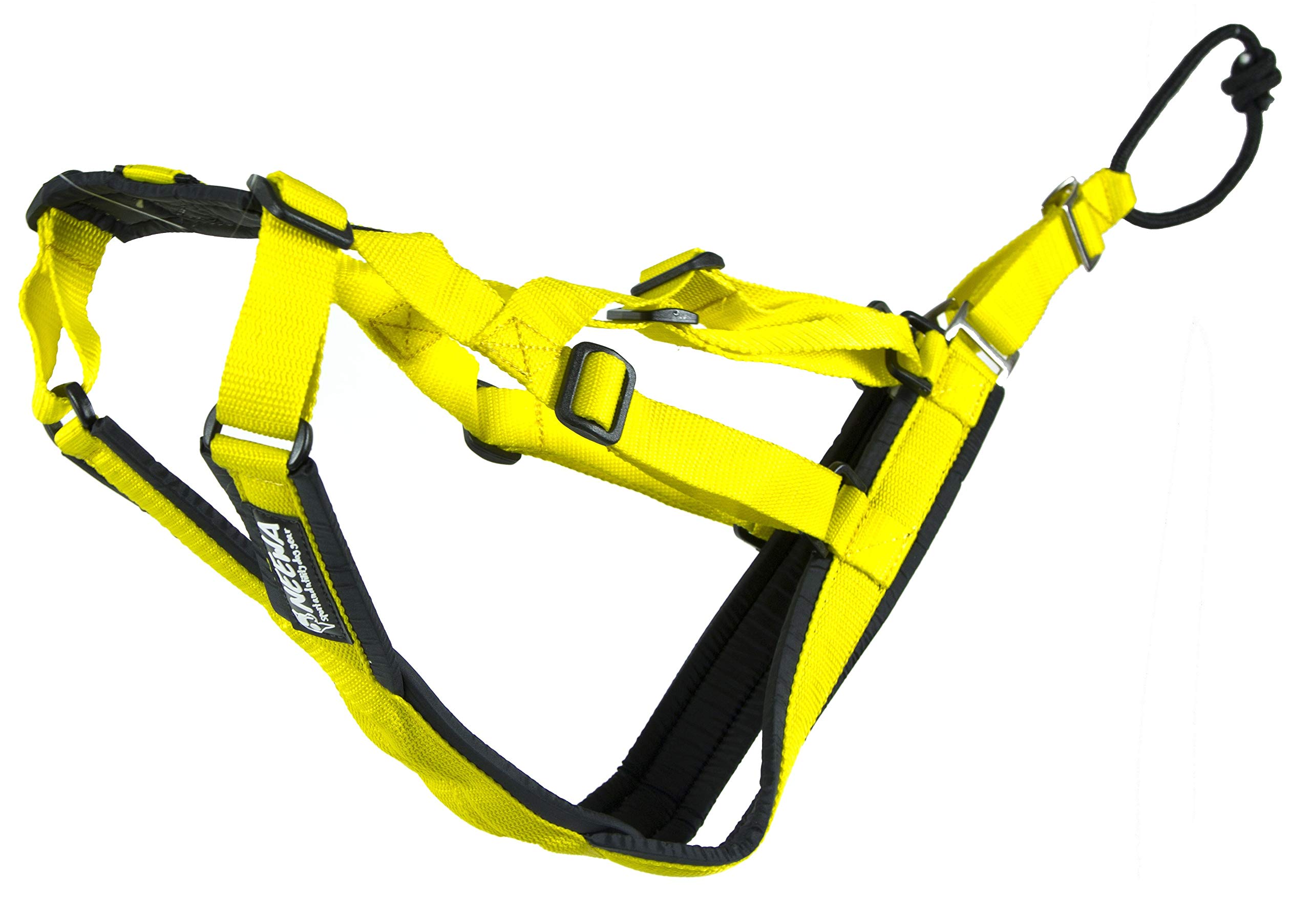 Neewa Adjustable Sled Pro Harness for Large Dogs - Heavy Duty Pulling Harness for Sledding, Skijoring & Canicross (Small, Yellow) - Perfect for Winter Sports & Outdoor Adventures with Your Giant Breed Dog