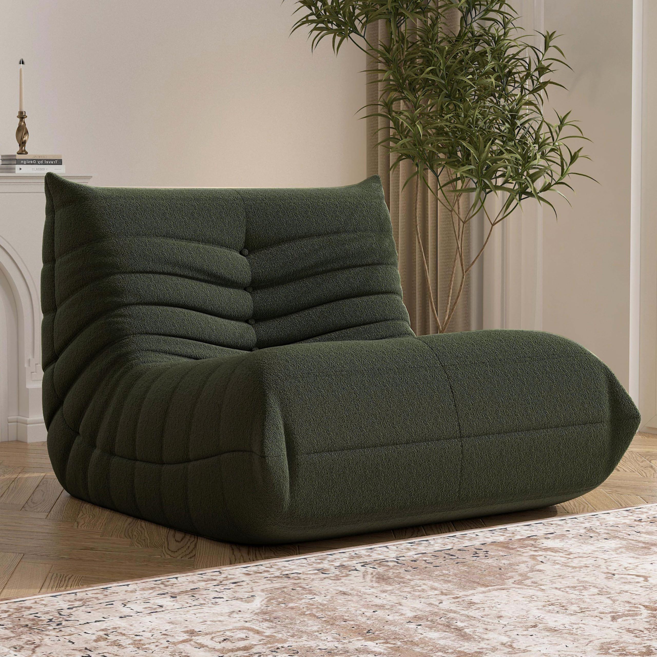 Premium Large Bean Bag Chair for Adults & Teens - High-Density Memory Foam Fireside Sofa - Comfortable Lounge Chair for Living Room, Bedroom, Dorm - Perfect for Relaxing, Gaming & Movie Nights (Green)