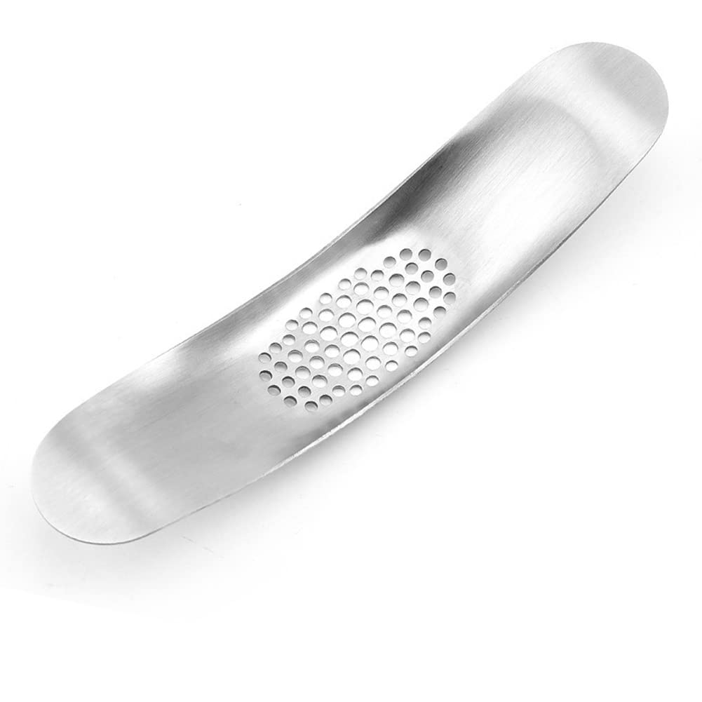 Premium Stainless Steel Garlic Press Rocker Set - Heavy Duty Handheld Garlic Mincer with Silicone Peeler & Cleaning Brush - Multi-Functional Kitchen Tool for Cooking, Baking & Meal Prep