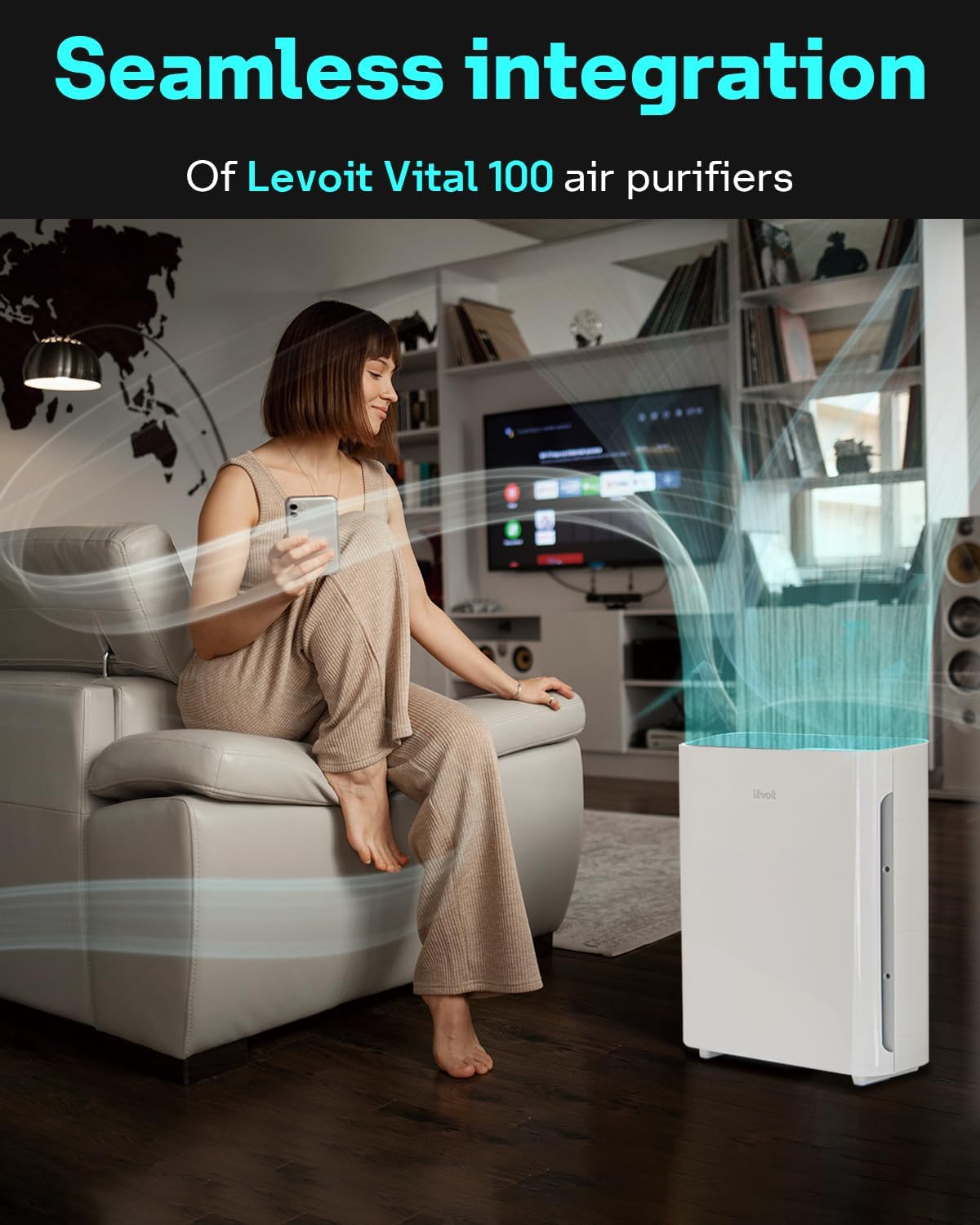 LEVOIT Vital 100 Air Purifier True HEPA Replacement Filter - 2 Pack for Dust, Pollen, Pet Dander - Perfect for Allergies, Asthma & Home Air Purification