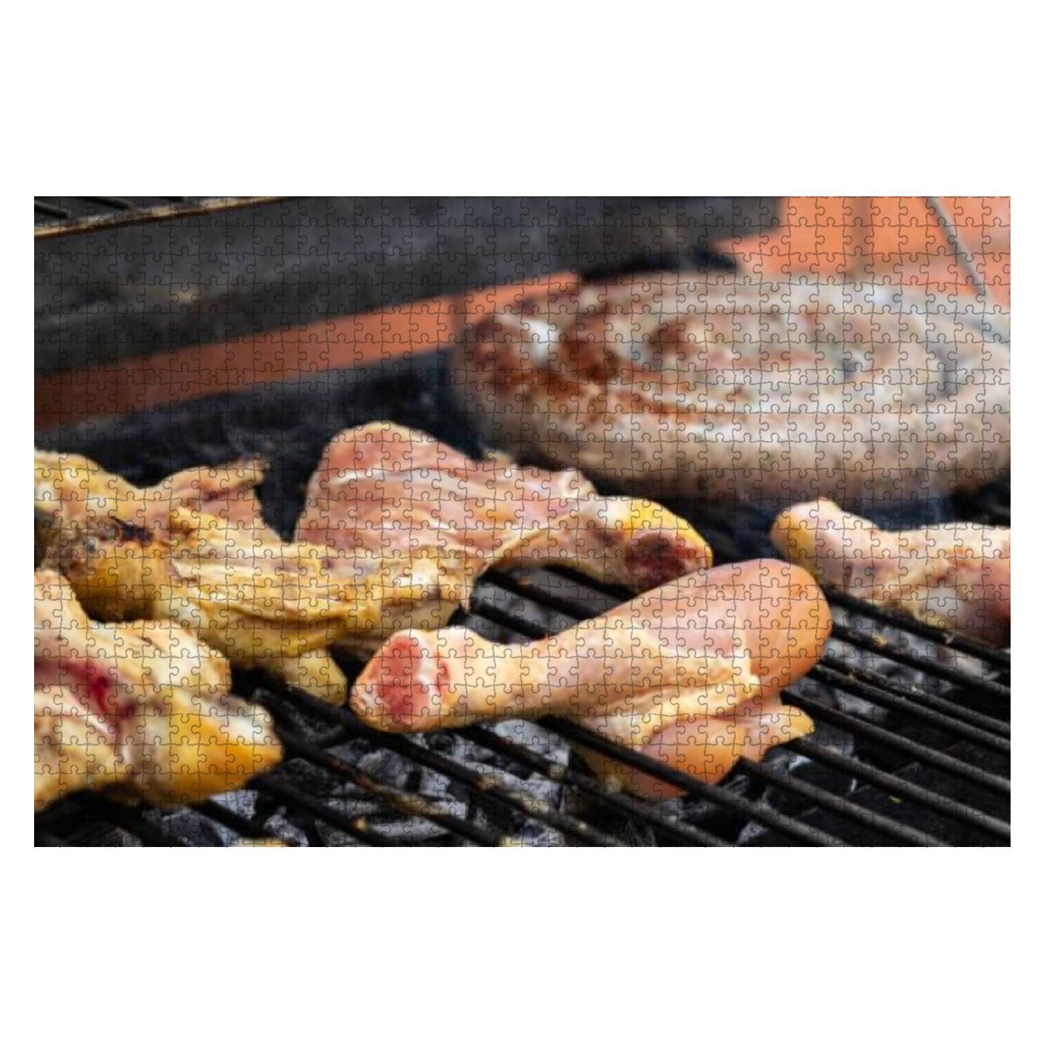 1000 Piece Jigsaw Puzzle for Adults & Kids - BBQ Meat Theme with Chicken, Beef, Sausage & Pork | Large Interlocking Pieces | Educational Brain Game for Family Fun | Perfect for Parties, Classrooms & Relaxation