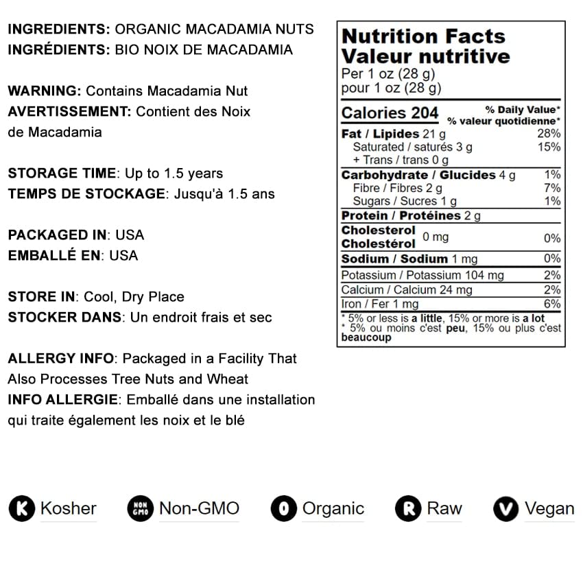 Organic Macadamia Nut Halves & Pieces, 12 Pounds – Raw, Unsalted, Non-GMO, Vegan, Kosher, Bulk Keto Snack | Healthy Fats Source | Perfect for Salads, Yogurt, Cereal, Baking & Dessert Toppings | Great for Keto, Paleo & Vegan Diets