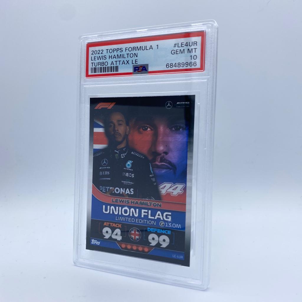 PSA 10 Graded Lewis Hamilton Union Flag #LE4UR Rare F1 Racing Card - Perfect for Collectors, Fans, and Sports Memorabilia Displays