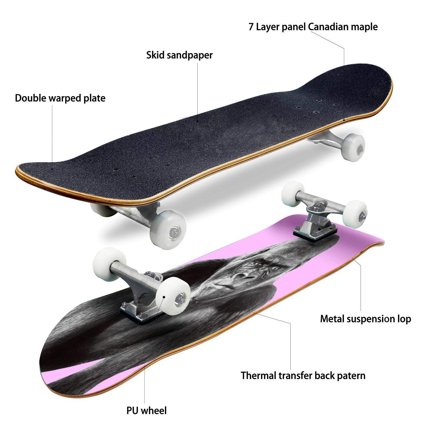 Best Classic Concave Skateboard for Beginners & Pros - Durable Longboard for Extreme Sports & Teen Gifts | Perfect for Street Skating, Commuting & Tricks