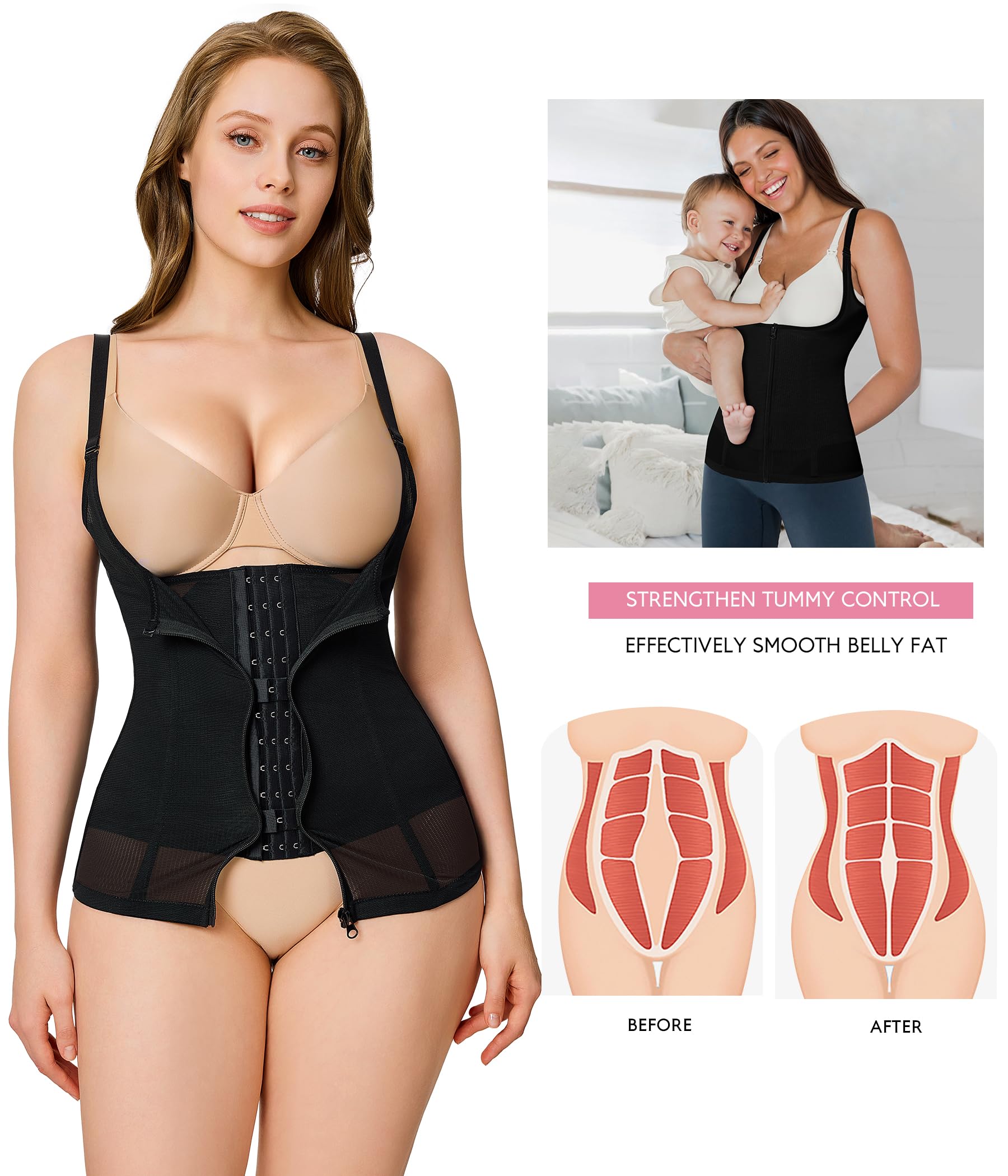 LODAY Women's Waist Trainer Corset - Tummy Control Shapewear Girdle for Body Shaping & Posture Support - Perfect for Workouts, Weight Loss & Special Occasions