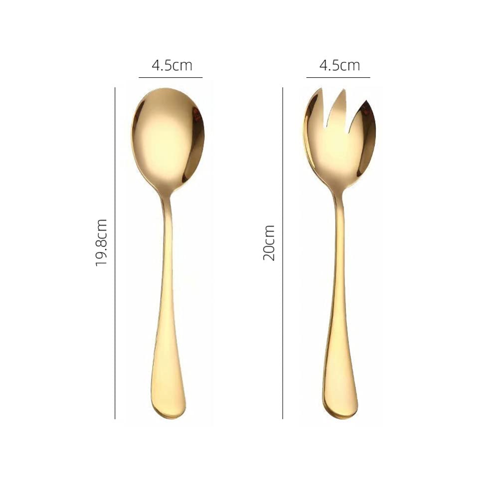 Hemoton 2-Piece Stainless Steel Salad Spoon Set - Italian Style Dinnerware, Travel & Backpacking Utensils, Coffee & Pasta Spoon, Multipurpose Kitchen Tool for Home, Camping, Picnics & Outdoor Dining