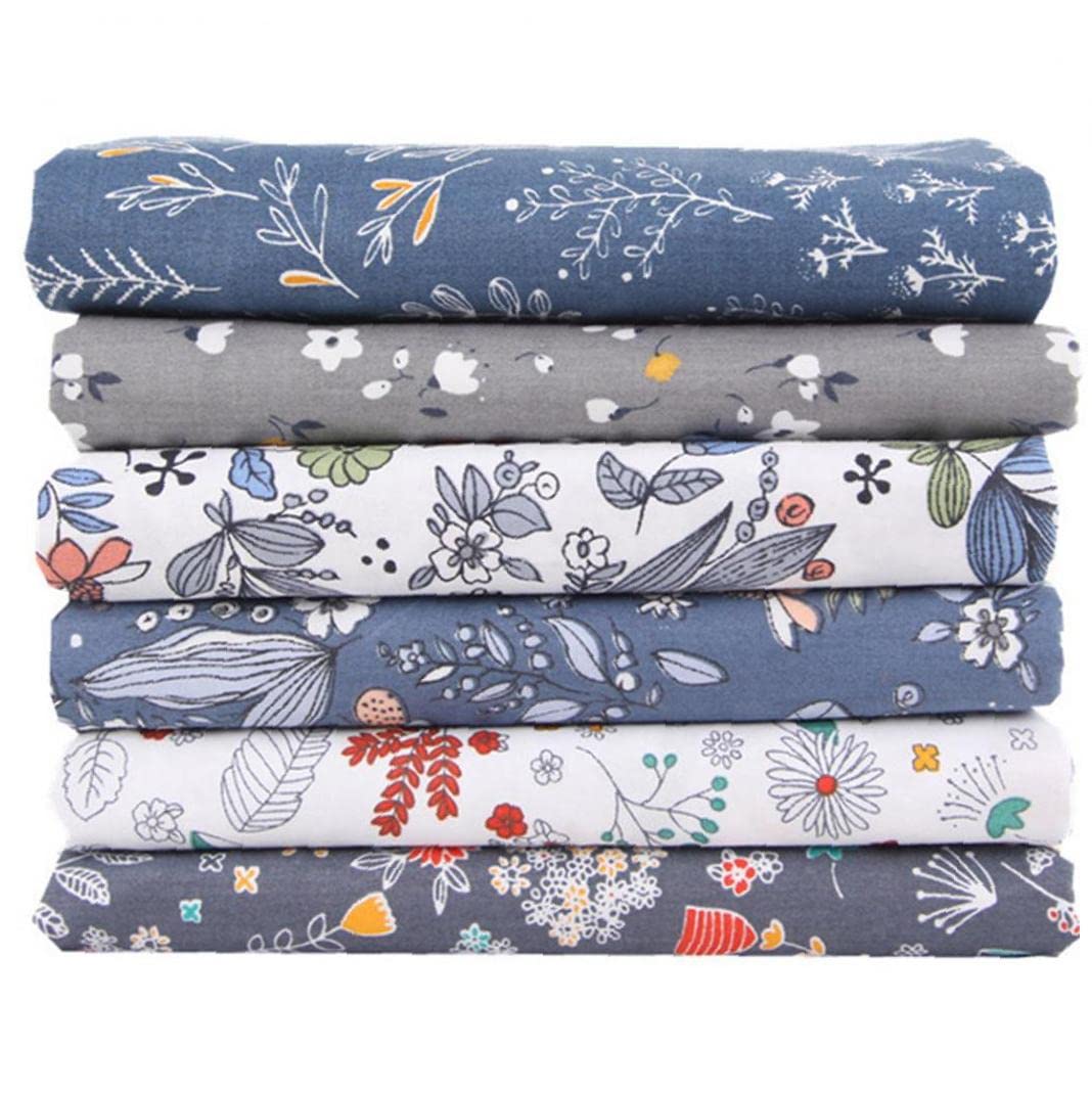 6-Piece Handicraft Patchwork Fabric Bundle for Sewing & Quilting - Premium Cotton DIY Floral Cloth - Perfect for Quilts, Home Decor, and Craft Projects