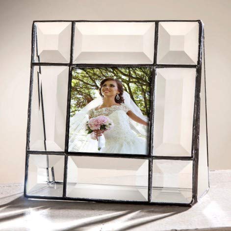 3x3 Clear Glass Picture Frame - Square Photo Display for Desk & Home Décor - Perfect for Weddings, Anniversaries, Graduations