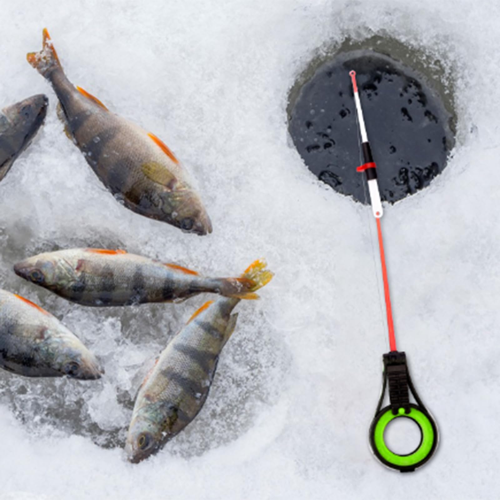**Portable Ice Fishing Rod with Top Tip Spinner - Lightweight Winter Ice Fishing Pole for Sea & Lake Fishing - Perfect for Ice Anglers & Winter Fishing Adventures**