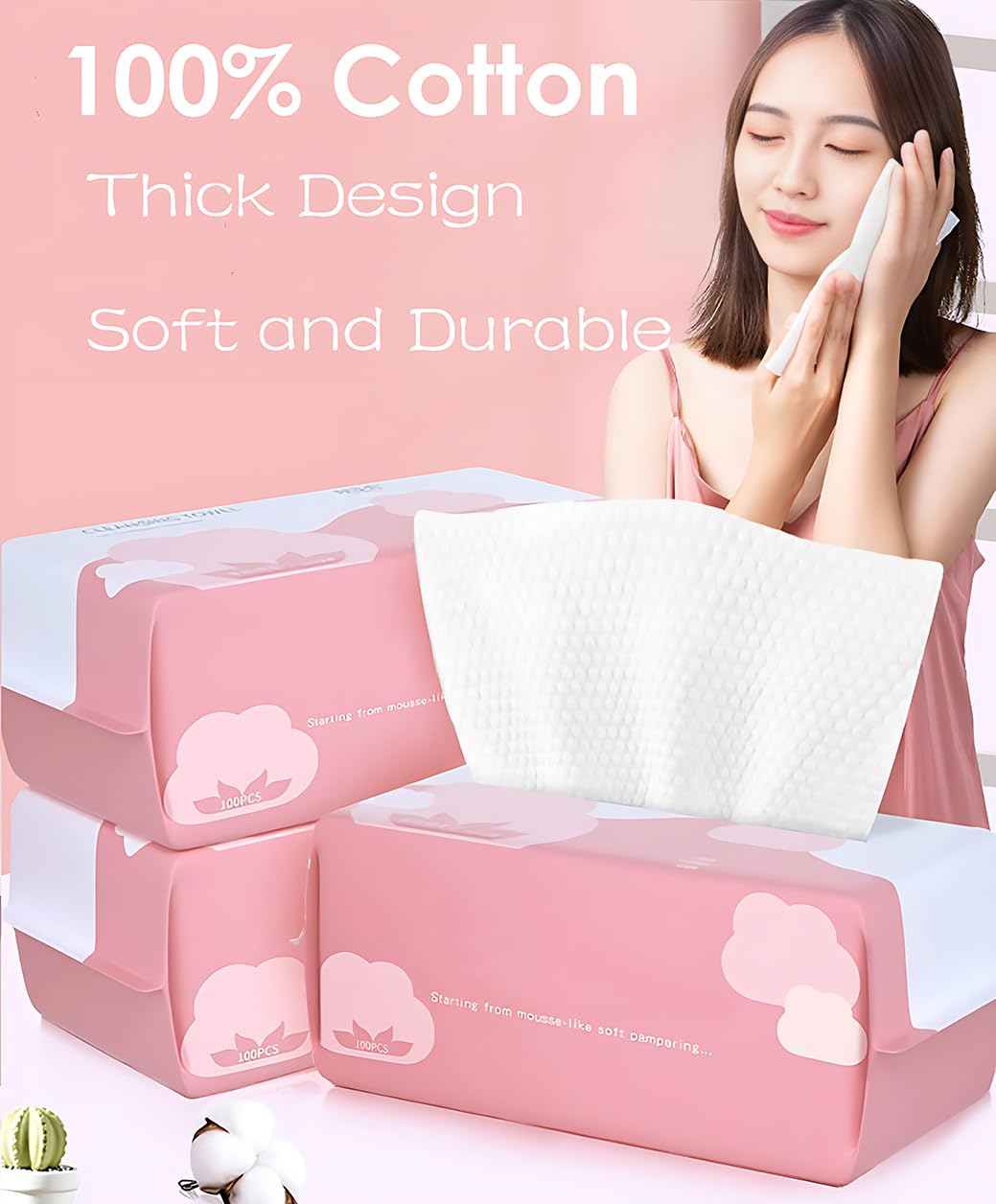 **Soft Disposable Cotton Face Towels - 400 Count Gentle Facial Wipes for Cleansing, Skincare & Makeup Removal | Reusable Dry & Wet Towelettes for Daily Face Wash, Spa & Travel**