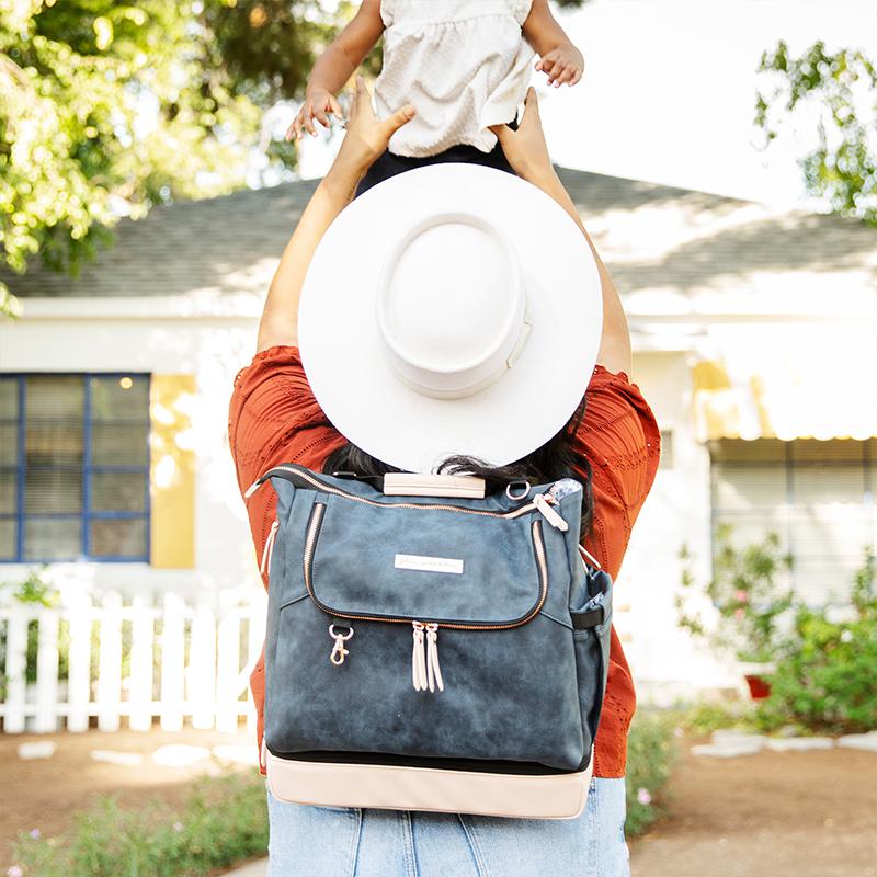 Pivot 2 in 1 Diaper Bag Tote & Backpack - Convertible Baby Bag for Moms, Waterproof & Spacious, Indigo Blush | Perfect for Travel, Shopping & Daily Use with Baby Essentials