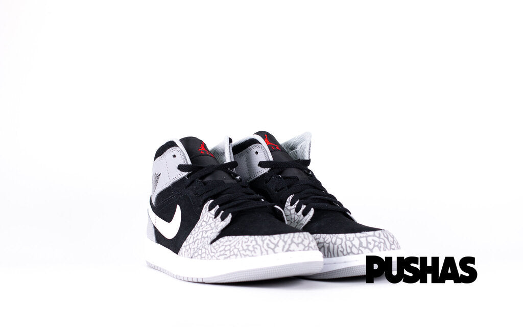 Air Jordan 1 Mid 'Elephant Print' Sneakers (2022) - Men's Basketball Shoes for Casual Wear & Street Style