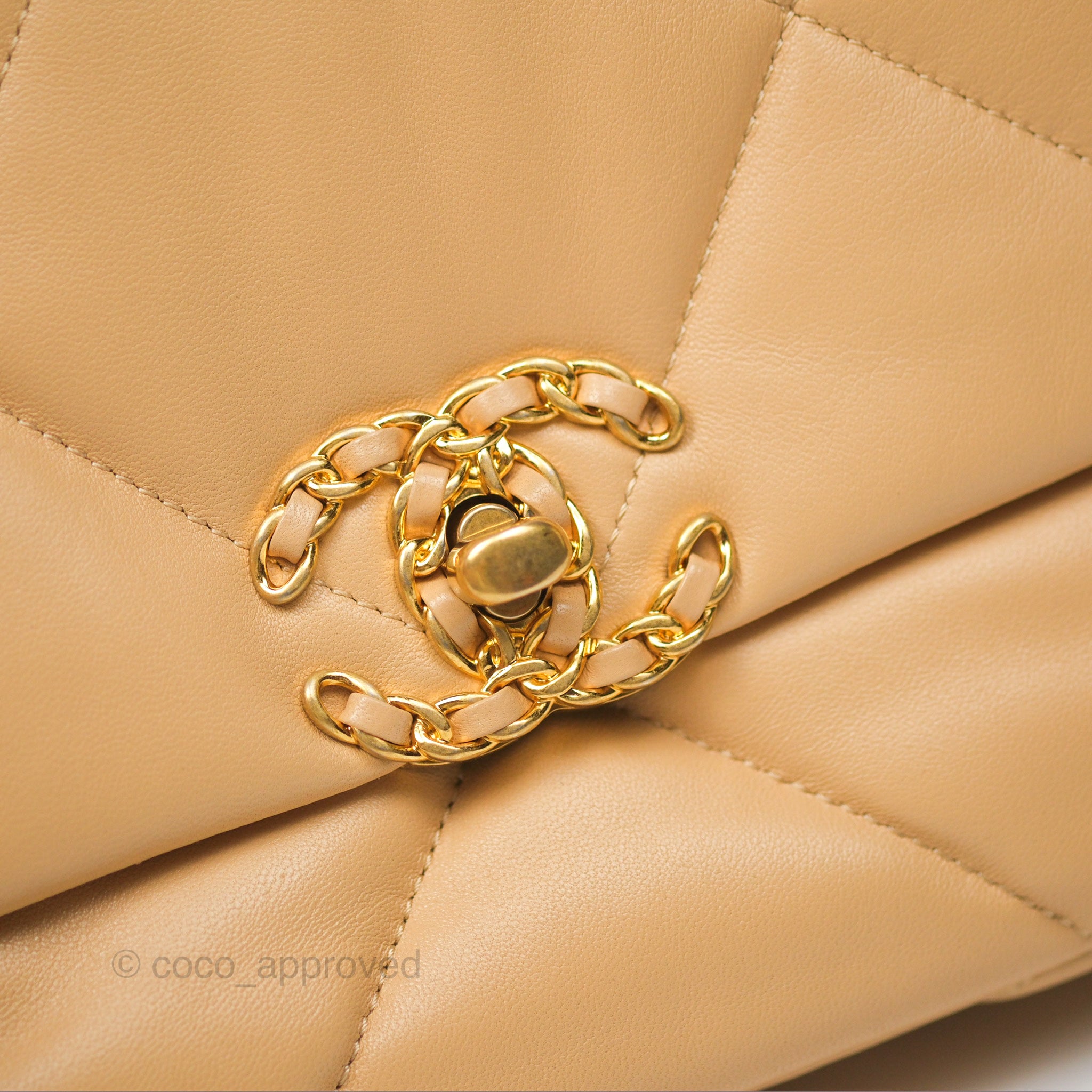 Chanel 19 Small Beige Handbag with Mixed Hardware - 22C Collection | Luxury Crossbody Bag for Women, Perfect for Date Night & Special Occasions