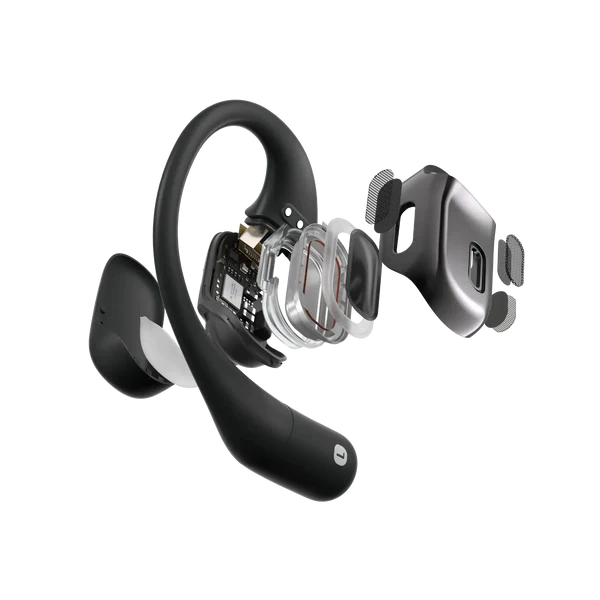 Openfit Black Wireless Earbuds - Bluetooth 5.0, 30H Playtime, IPX7 Waterproof, Noise Cancelling for Running, Gym, Workout & Travel