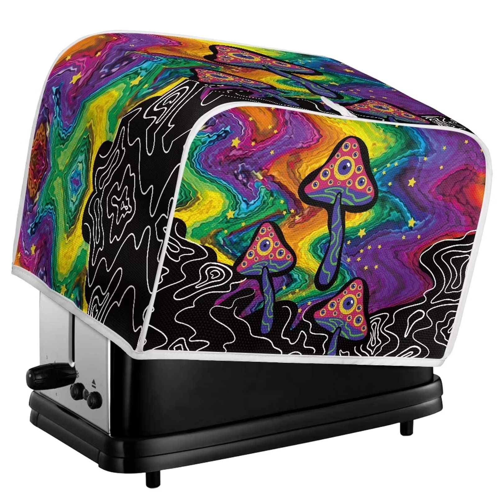 Belidome Rainbow Trippy Mushroom Toaster Cover - Soft Lightweight Bread Machine Protector for Kitchen Small Appliances | Perfect for Toasters, Ovens & Countertop Decor