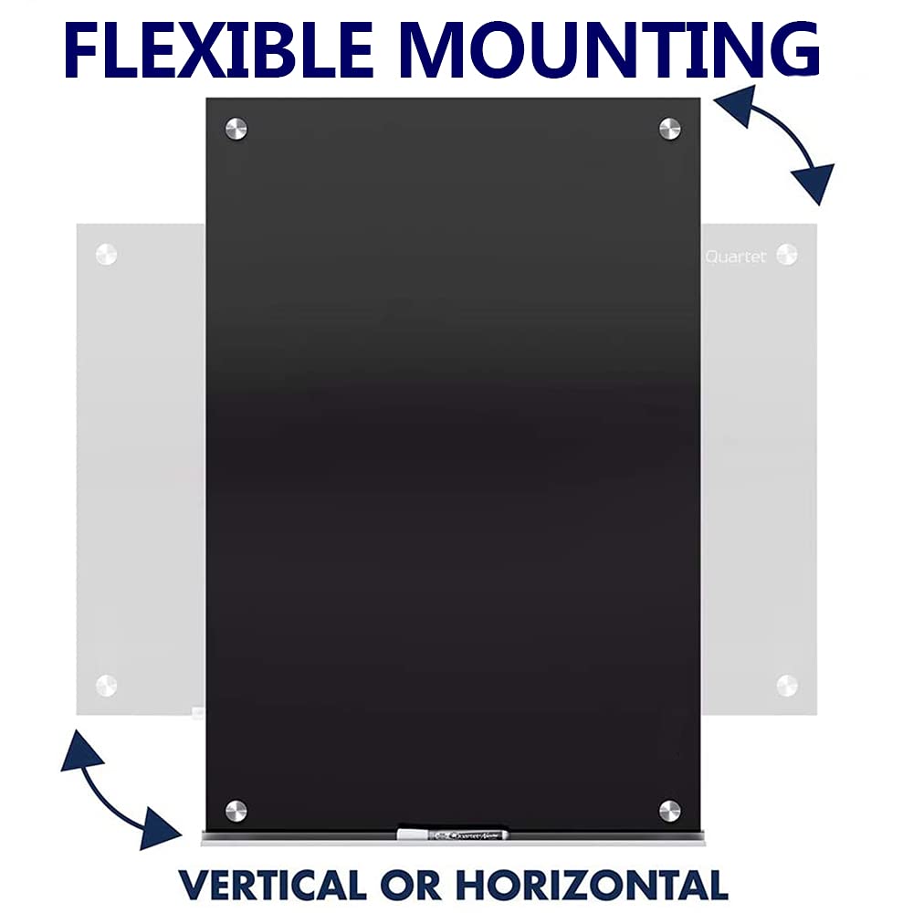 Frameless Black Glass Dry Erase Board - 72