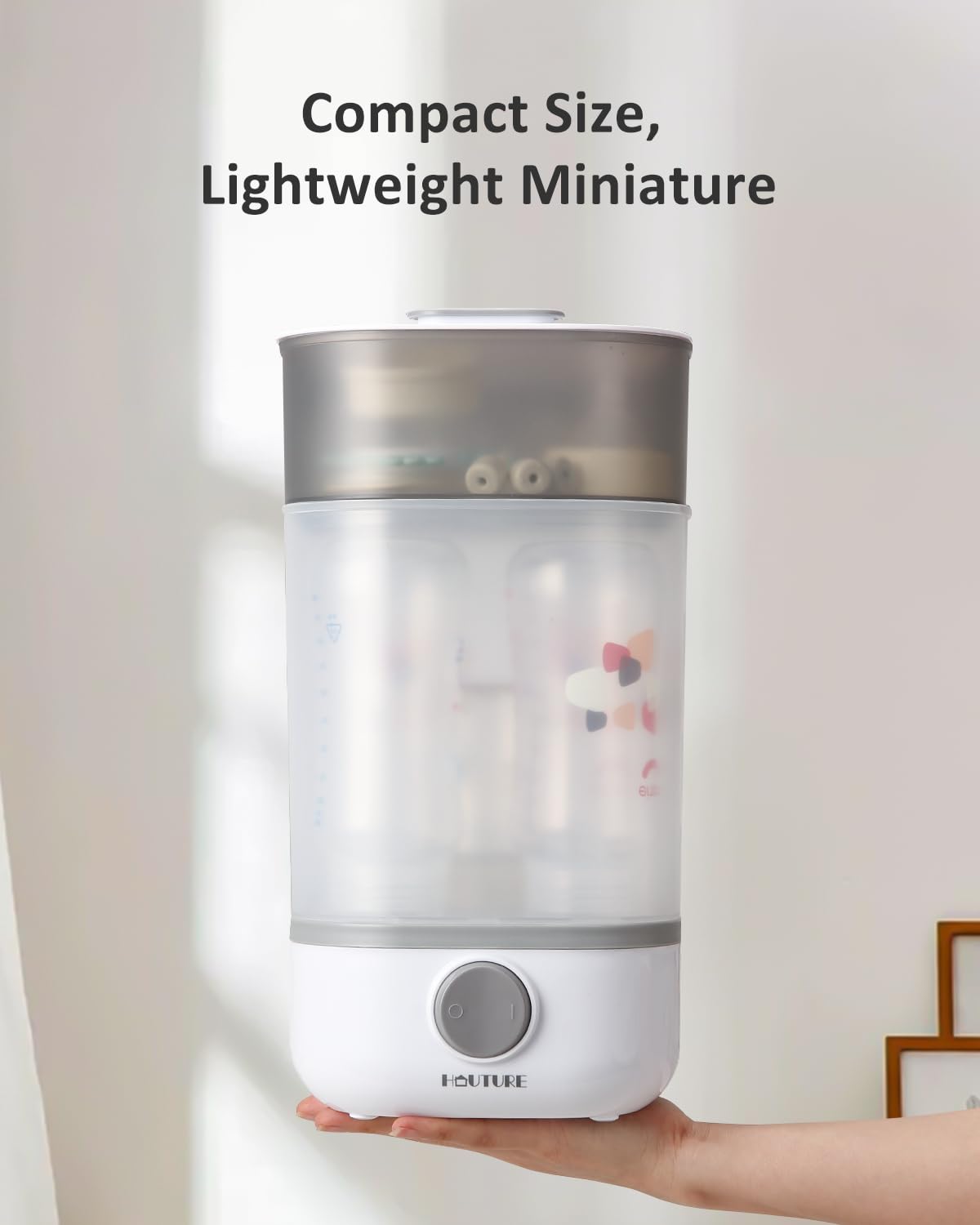 HAUTURE Electric Baby Bottle Sterilizer - Fast Steam Sanitizer for Bottles, Pacifiers & Breast Pump Accessories | One-Touch Operation | Newborn Essentials | Perfect for Home, Nursery & Travel Use