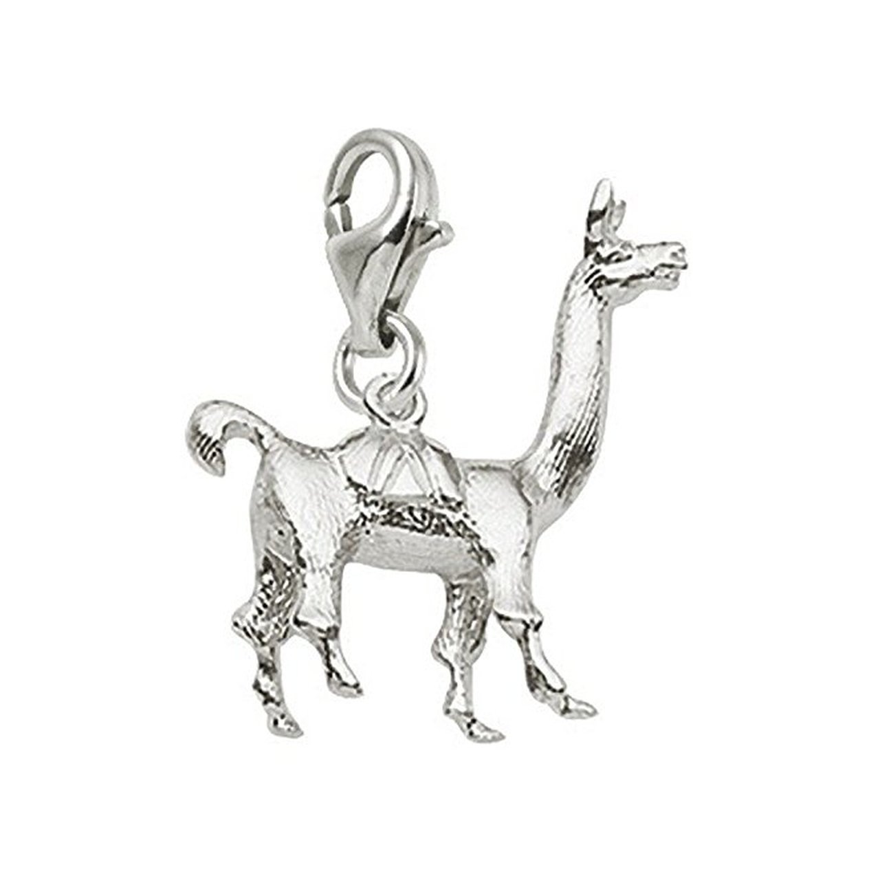 Llama Charm with Lobster Claw Clasp - Sterling Silver Jewelry Charm for Bracelets & Necklaces - Perfect for DIY Jewelry Making & Gift Giving