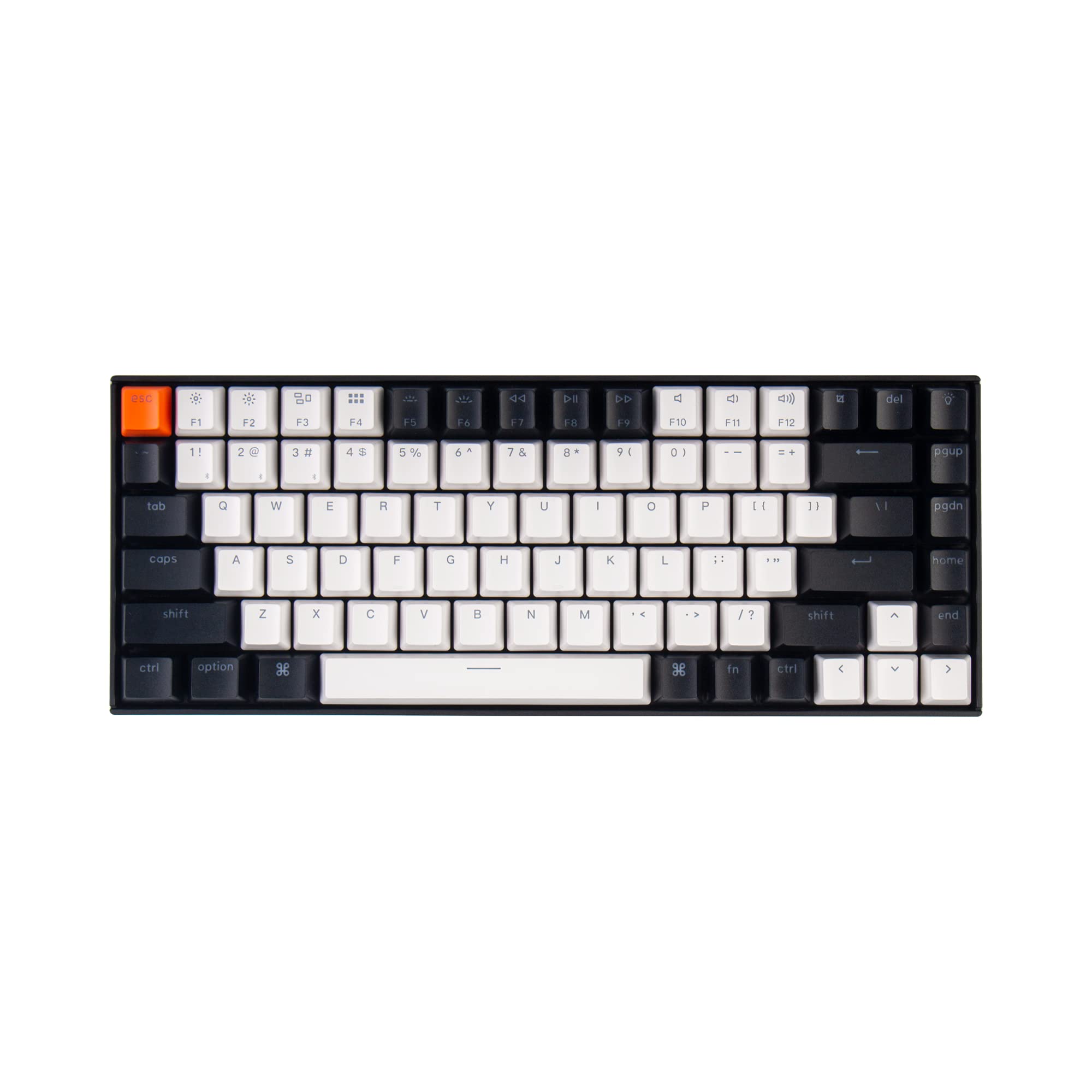 Keychron K2 V2 75% Hot-Swappable Bluetooth/Wired Mechanical Keyboard - Gateron G Pro Blue Switches, RGB Backlit, Double-Shot Keycaps (84 Keys) for Mac & Windows - Perfect for Gaming, Coding & Office Work
