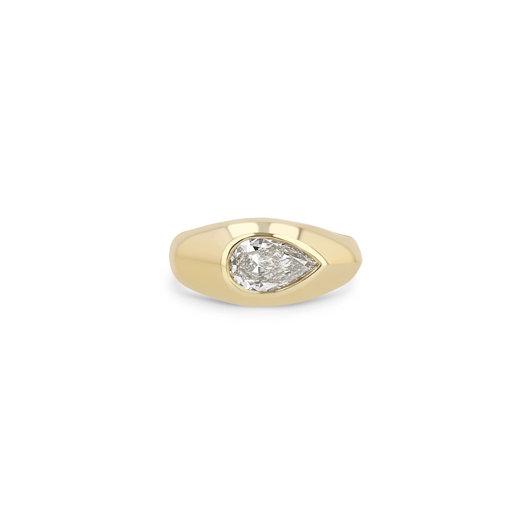 1.01 Carat Champagne Pear Diamond Signet Ring for Women - Elegant Vintage Jewelry Gift for Weddings, Anniversaries & Special Occasions