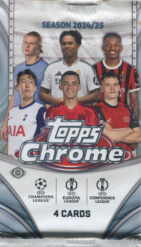 2024-25 Topps Chrome UEFA Club Competitions Soccer Cards - Hobby Box Pack | Collectible Trading Cards for Soccer Fans & Card Collectors - Perfect for Gifts, Tournaments & Memorabilia Displays