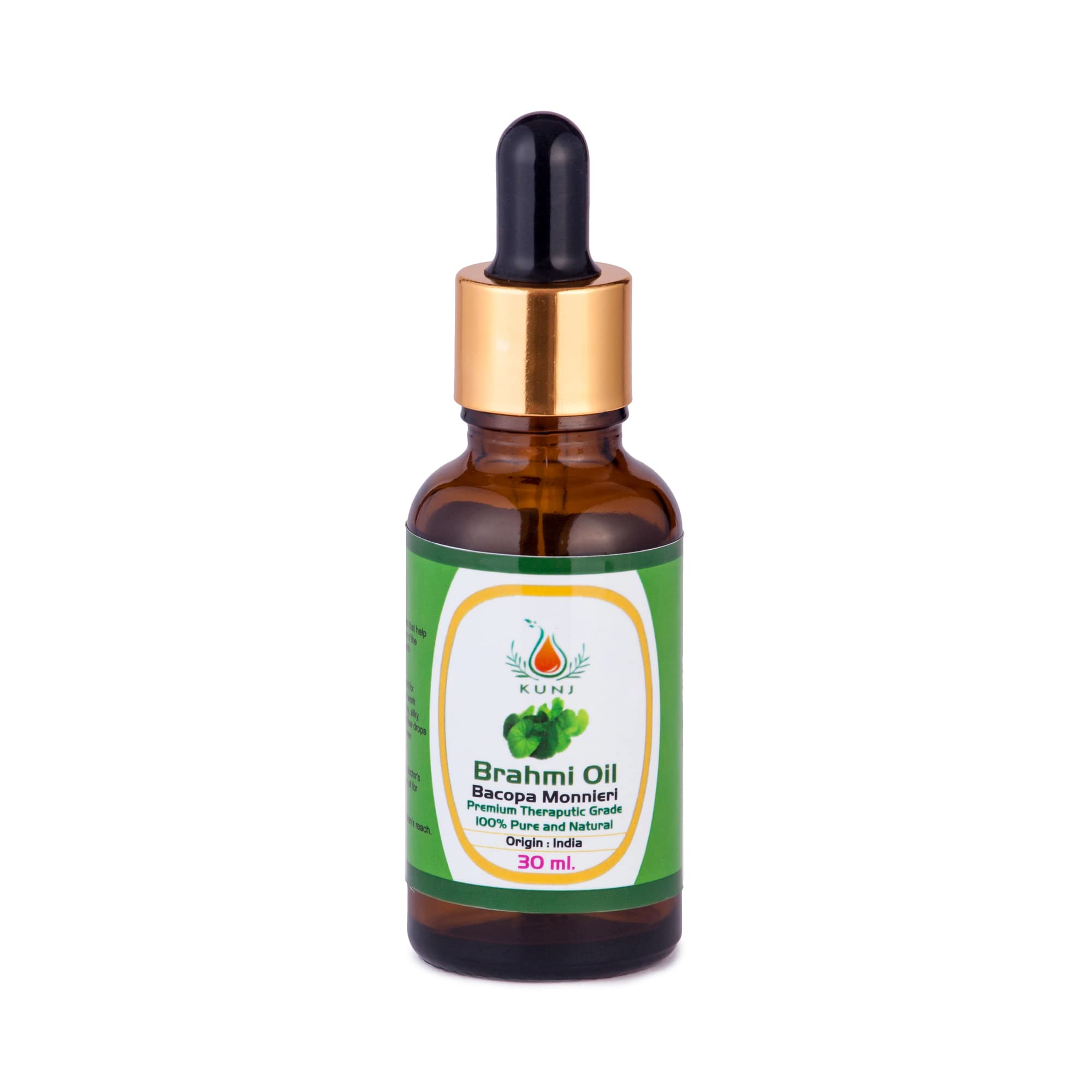 Pure & Natural Brahmi Oil for Hair Growth & Stress Relief - 30ML Bottle - Promotes Healthy Scalp & Relaxation - Perfect for Ayurvedic Massage & Daily Hair Care