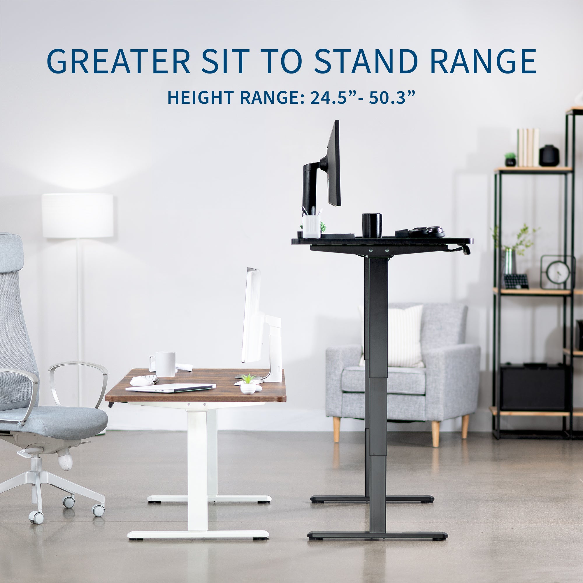 2B Series 83 x 30 Inch Dual Motor Standing Desk - Adjustable Height Electric Standing Desk for Home & Office Workspace, Perfect for Work from Home, Gaming, and Study