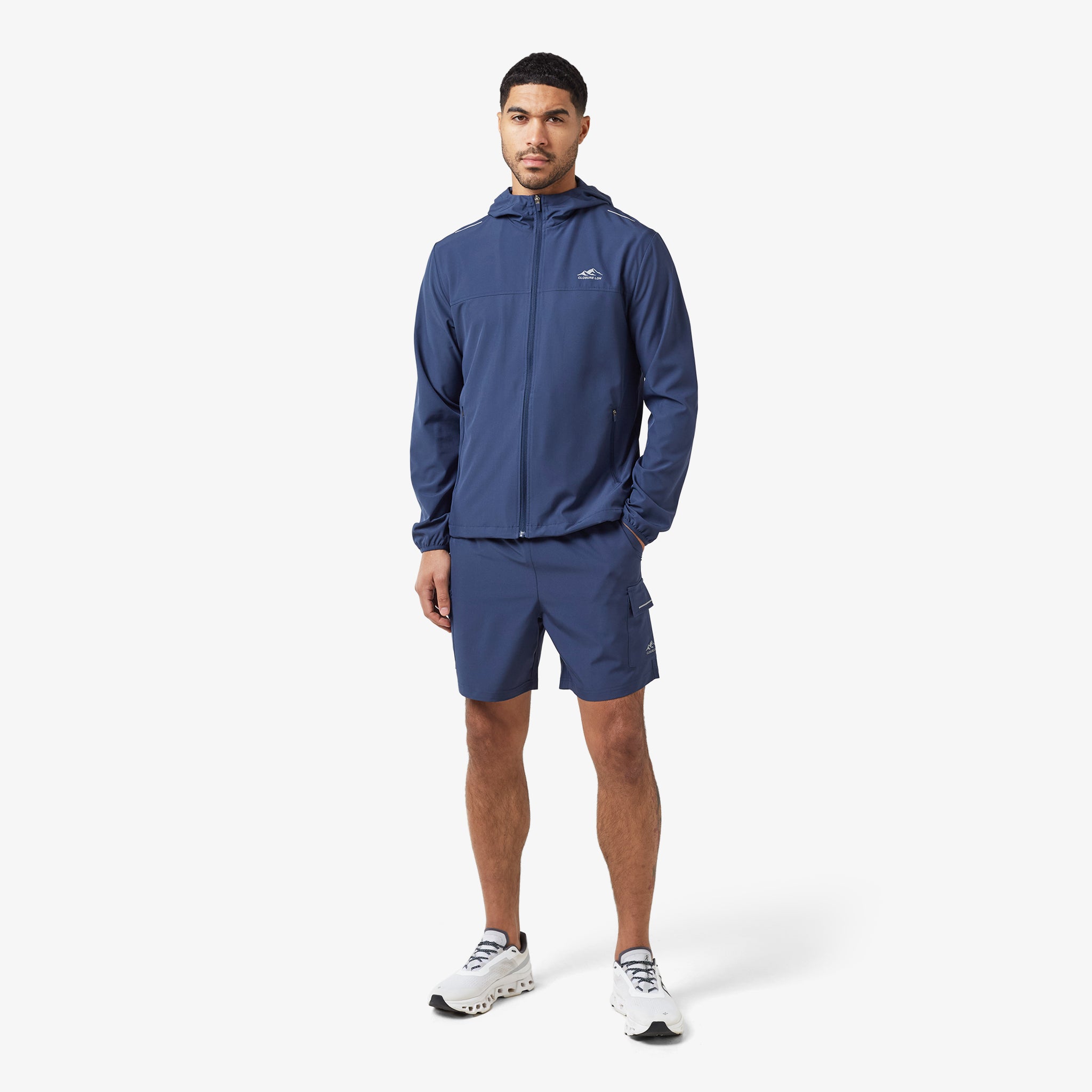 Tech Windbreaker Twinset for Men & Women | Lightweight Waterproof Jacket | Navy Blue | Perfect for Outdoor Activities, Travel & Running